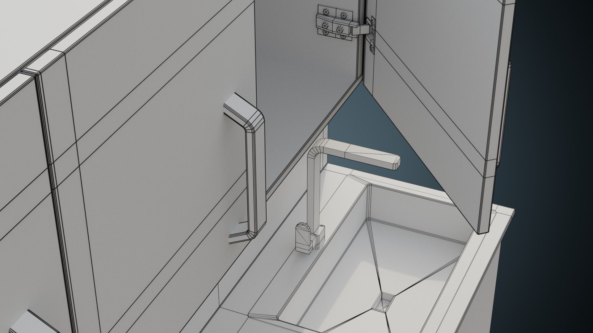 Hospital Wall Cabinet 1B Low-poly 3D model_12