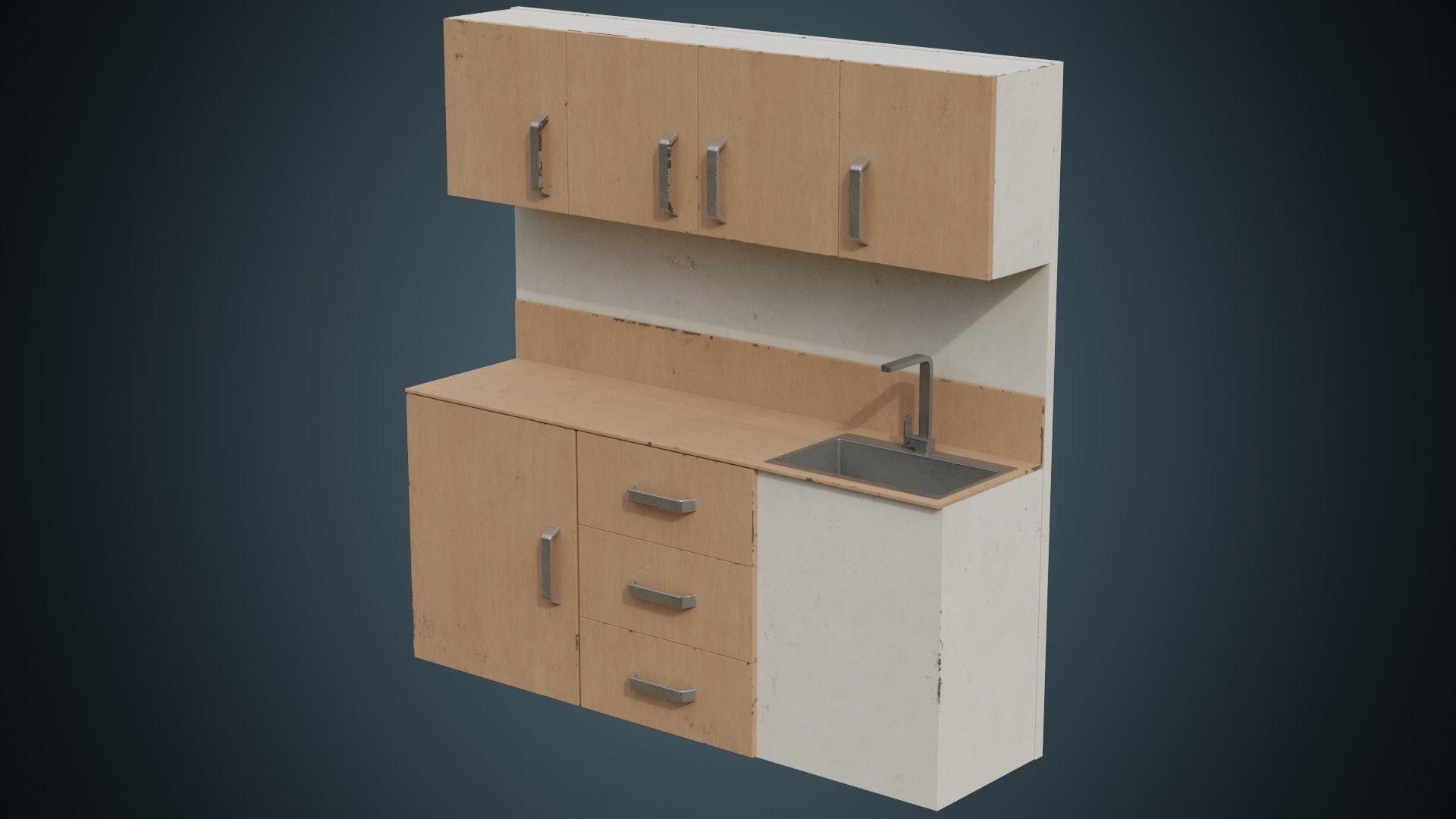 Hospital Wall Cabinet 1B Low-poly 3D model_3
