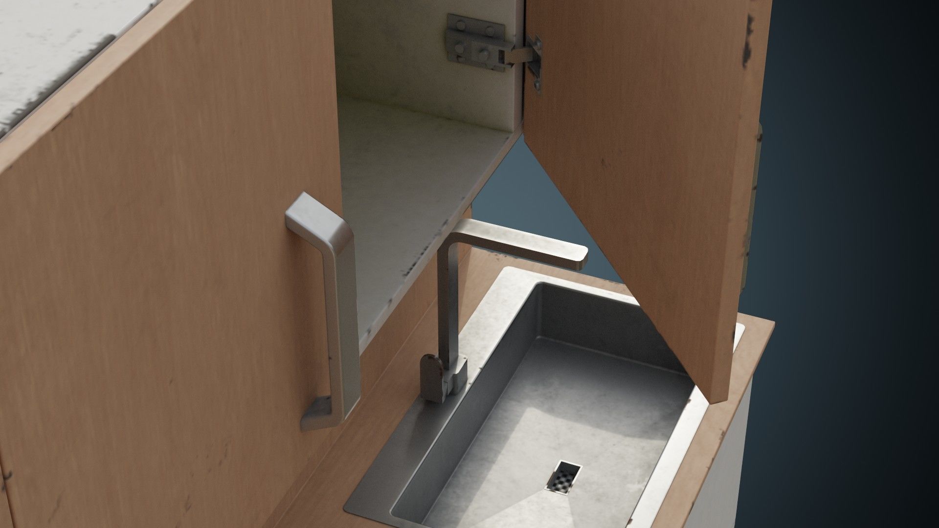 Hospital Wall Cabinet 1B Low-poly 3D model_9