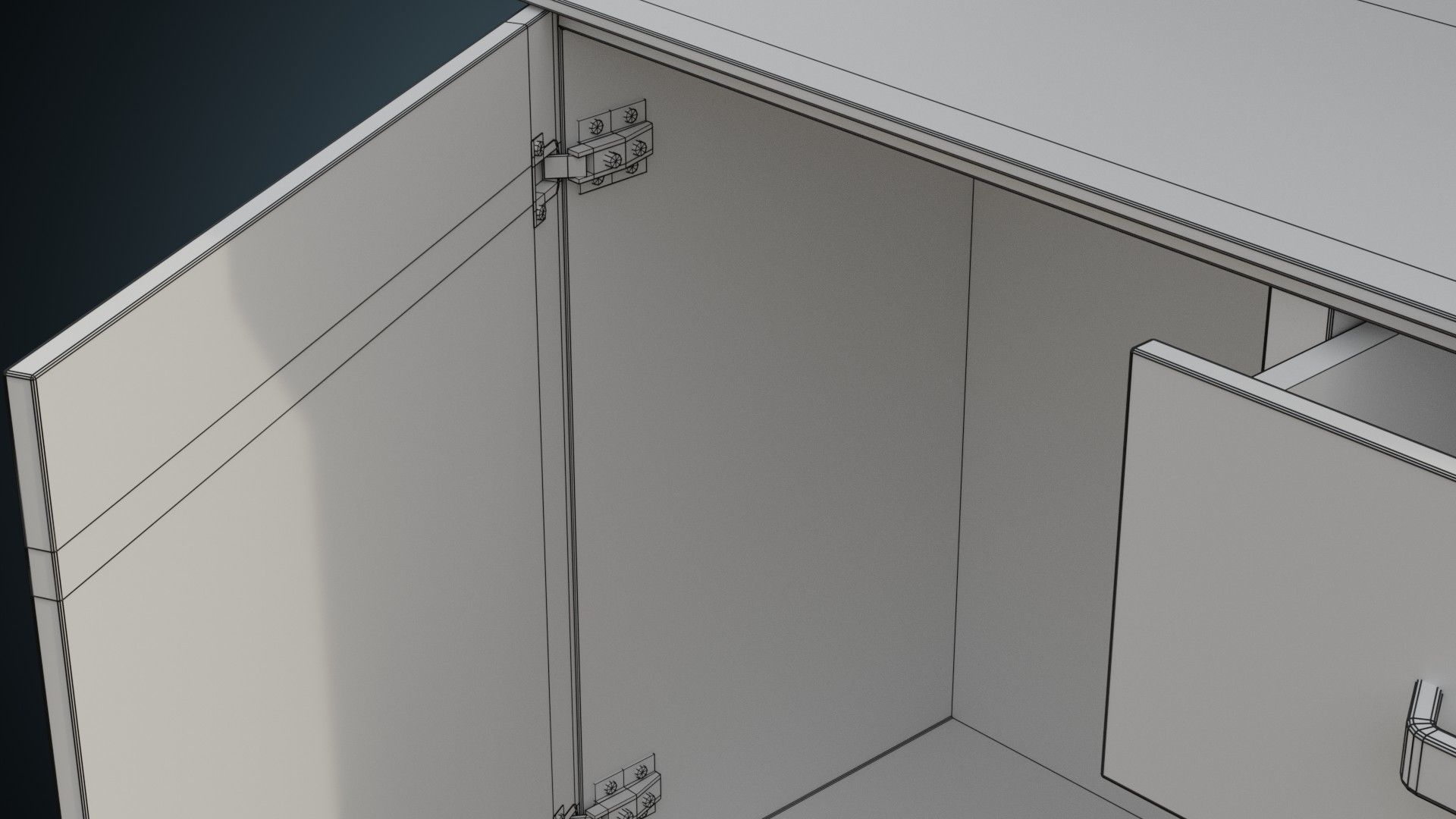 Hospital Wall Cabinet 1B Low-poly 3D model_11