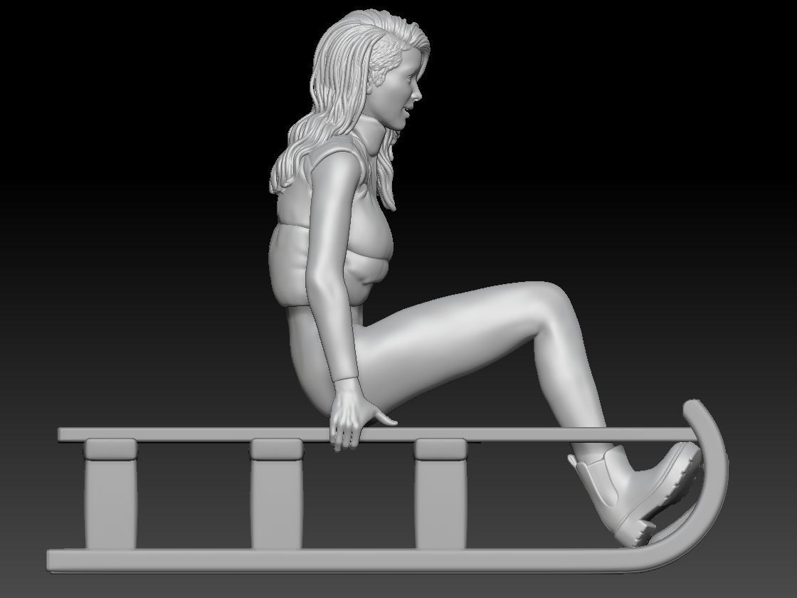 SLEIGH GAME GIRL 2 3D print model_4