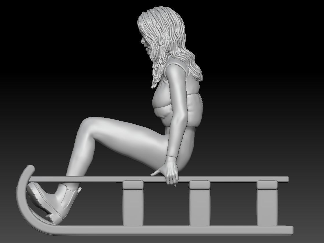 SLEIGH GAME GIRL 2 3D print model_2
