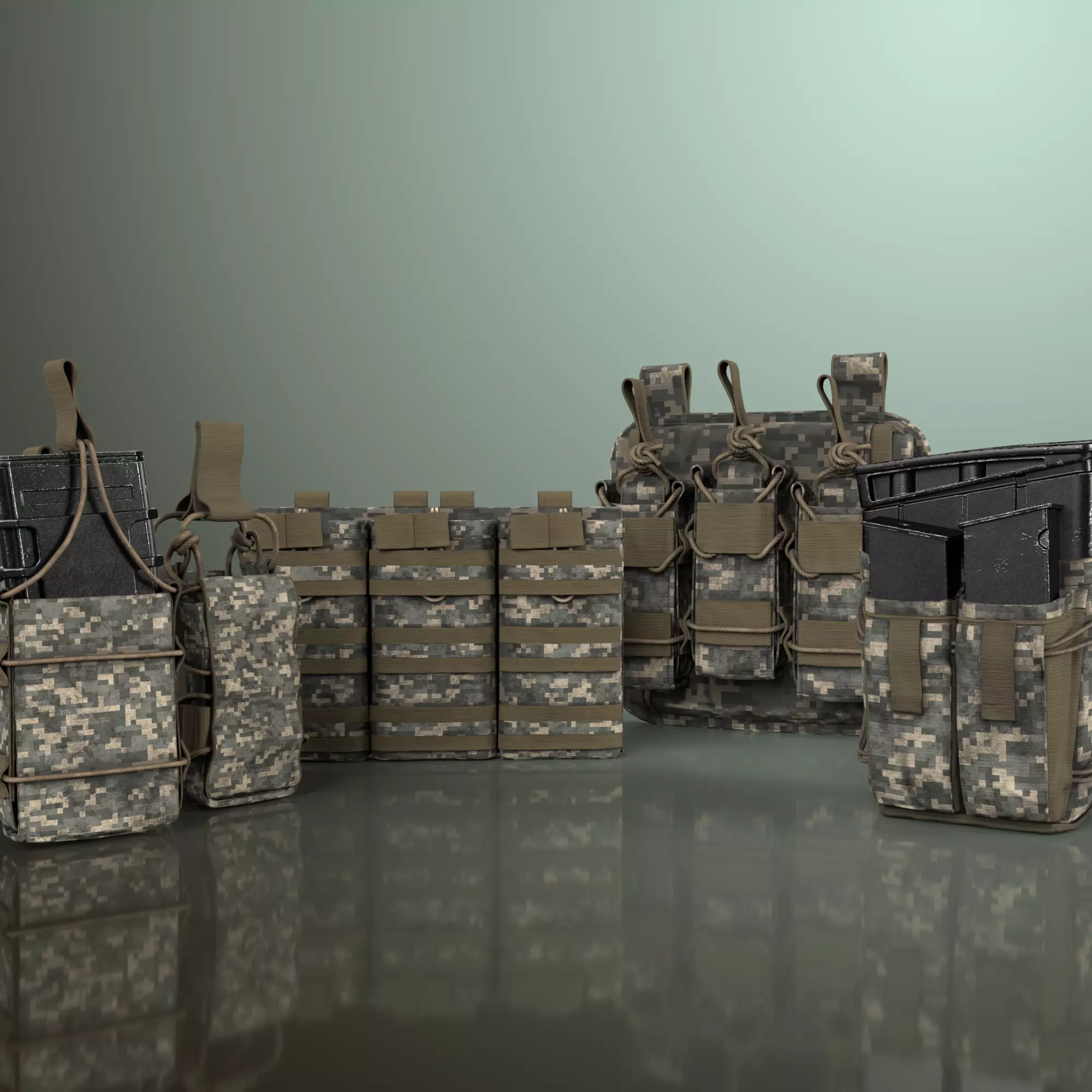 Military Ammunition Pouch Set Free 3D model