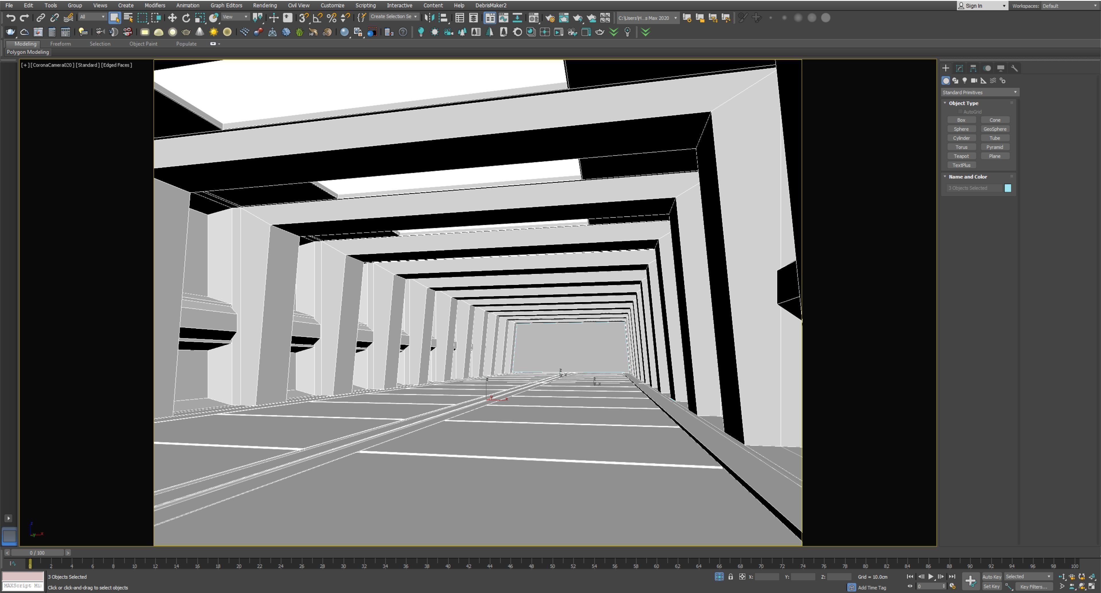 low poly sci fi corridor 13 Low-poly 3D model_6