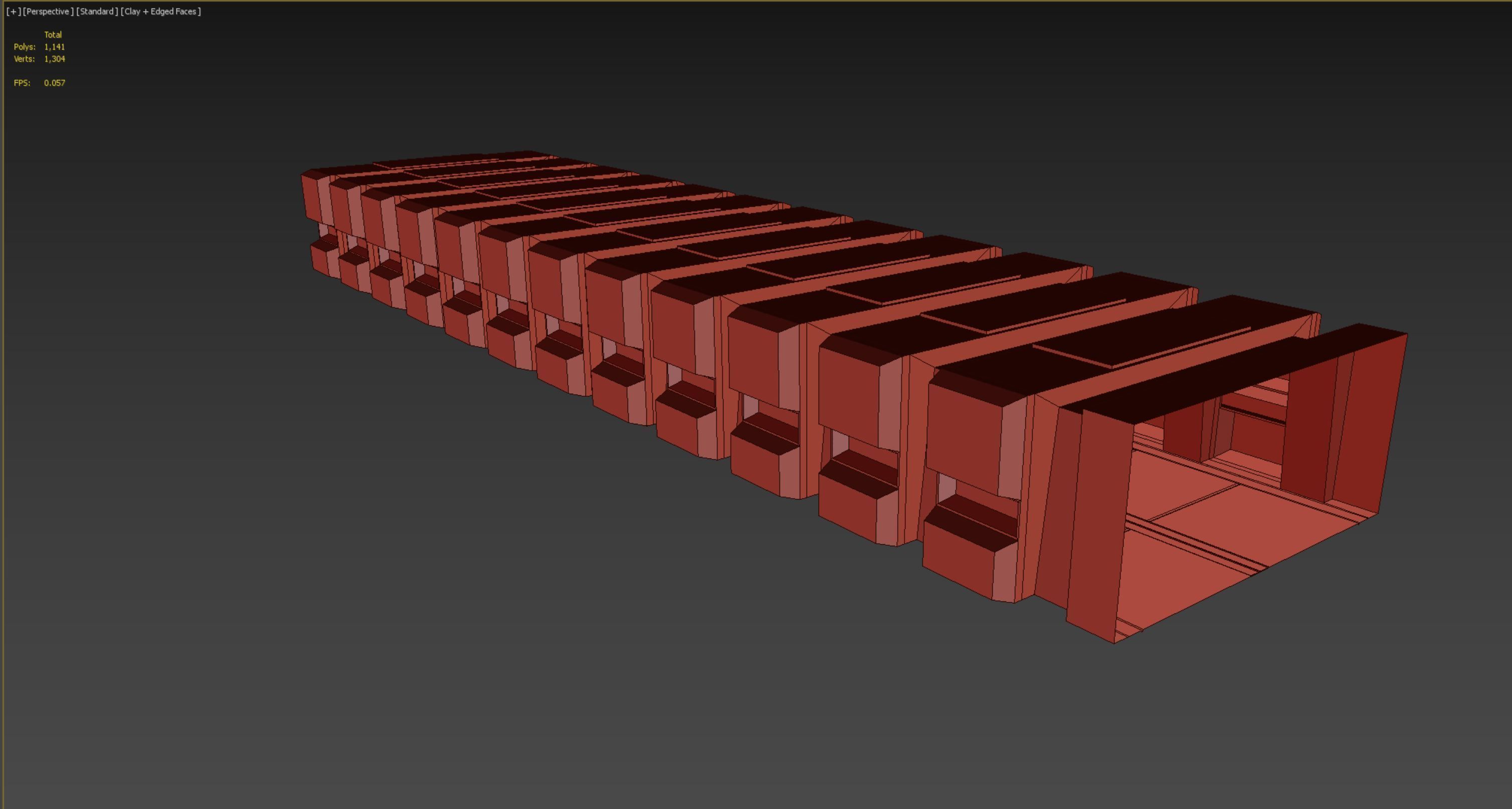 low poly sci fi corridor 13 Low-poly 3D model_7