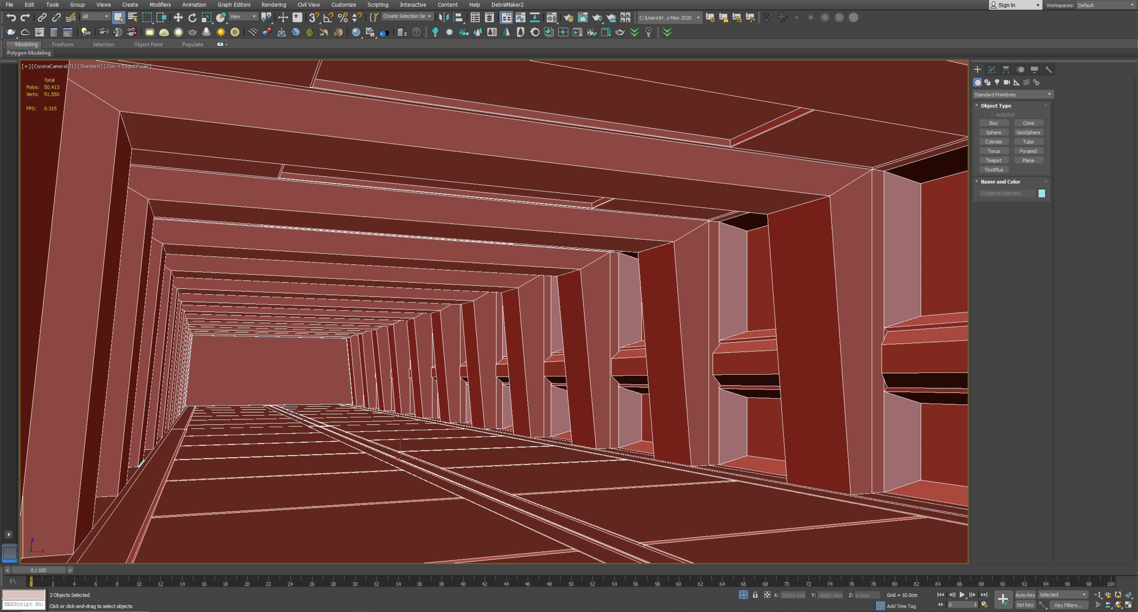 low poly sci fi corridor 13 Low-poly 3D model_5