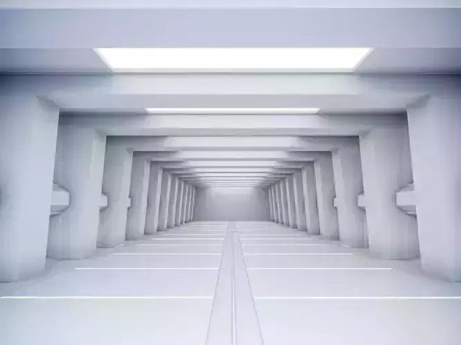 low poly sci fi corridor 13 Low-poly 3D model