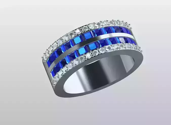 PRINCESS CUT HALF ETERNITY RING