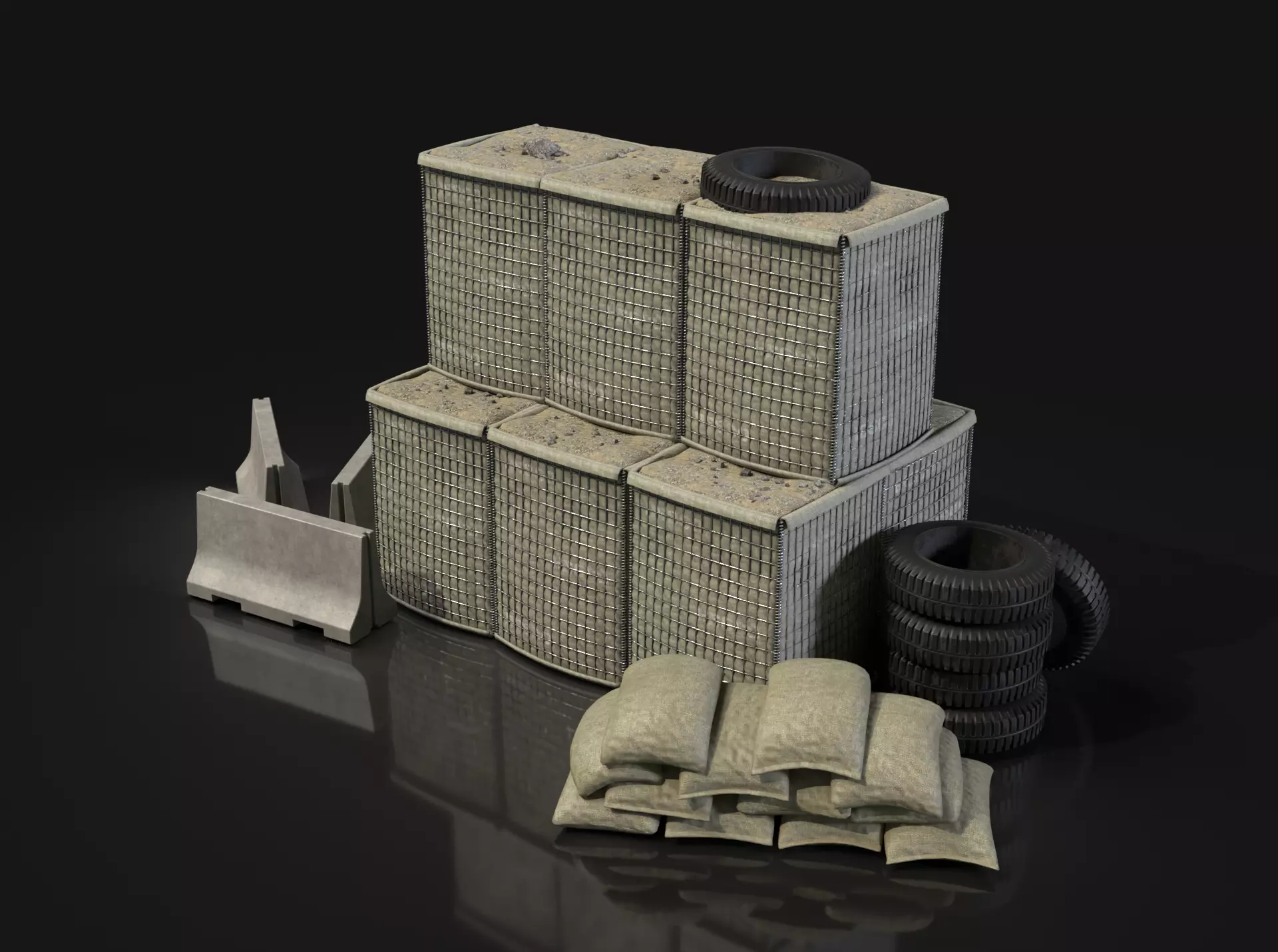 Military and Urban Prop Set 01 Free 3D model
