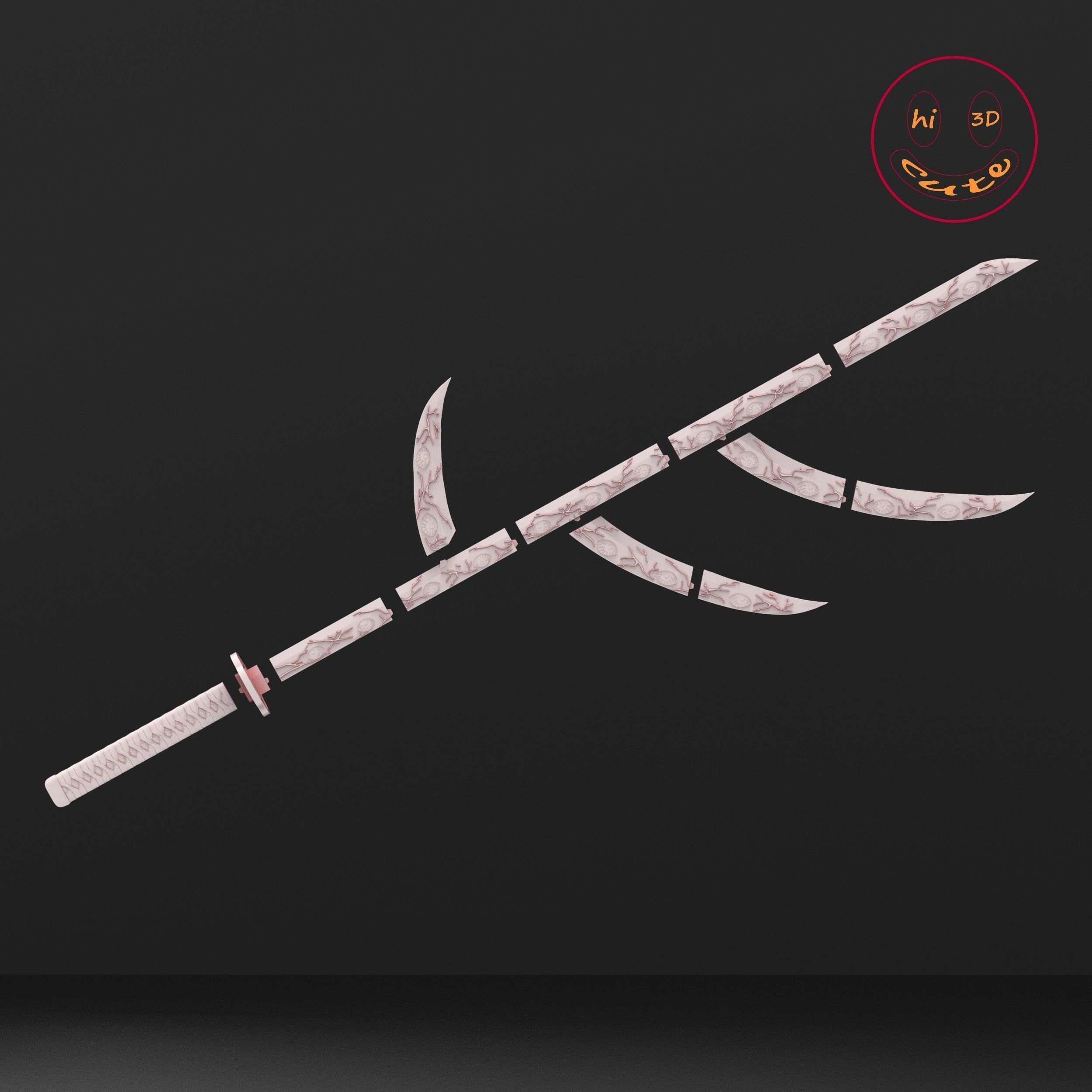 DEMON SLAYER KIMETSU NO YAIBA KOKUSHIBO KATANA 3D print model_4