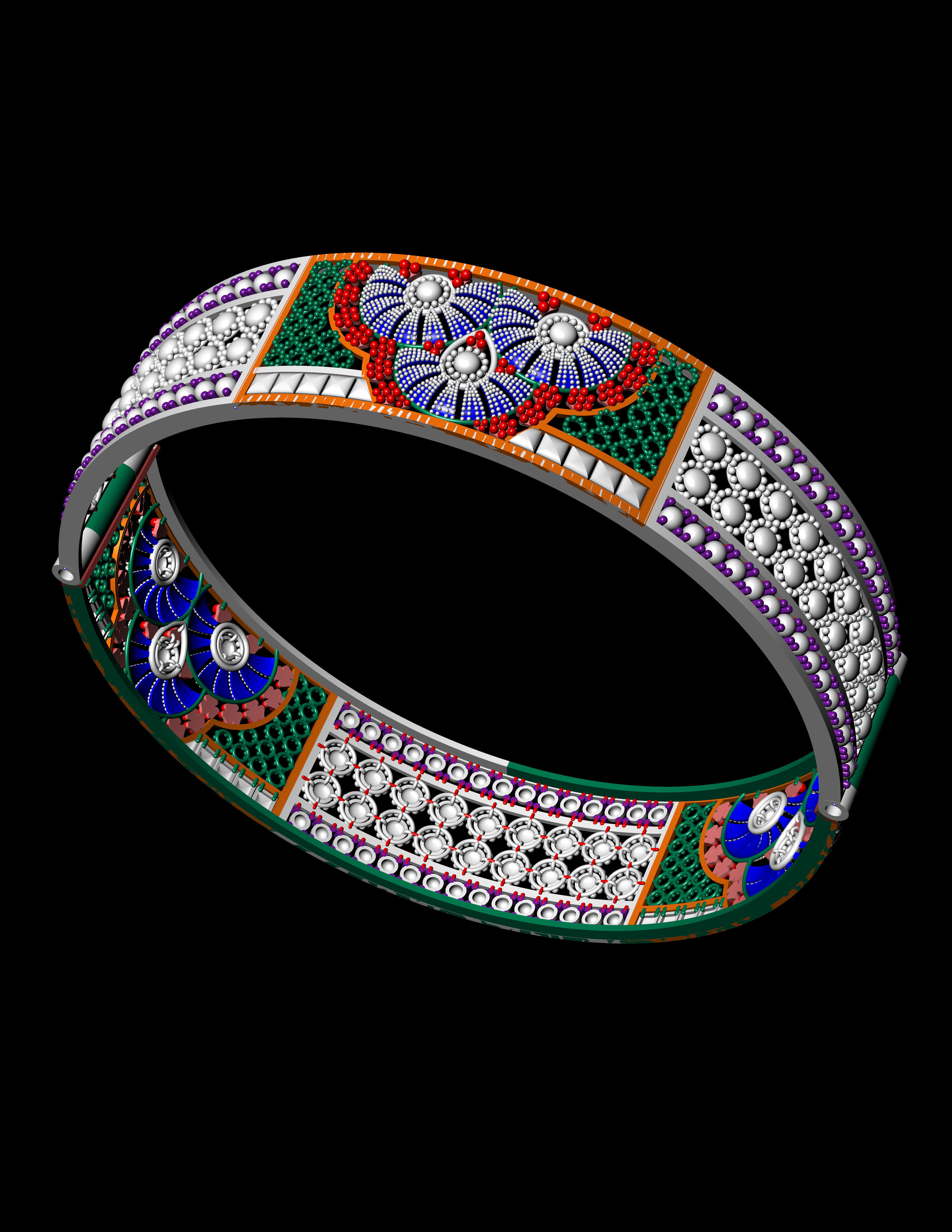 Traditional Indian Bangle  3D print model 3D print model_3