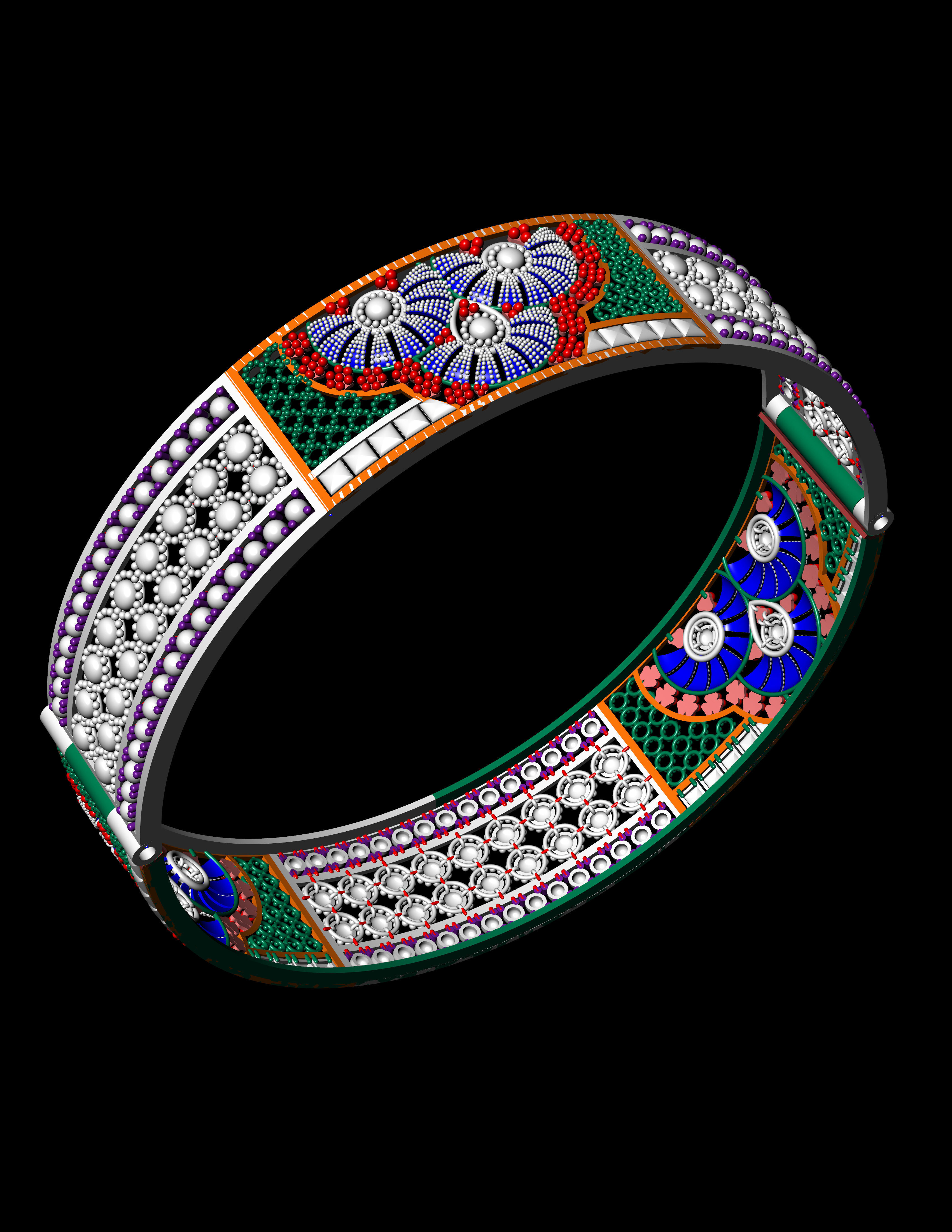 Traditional Indian Bangle  3D print model 3D print model_4