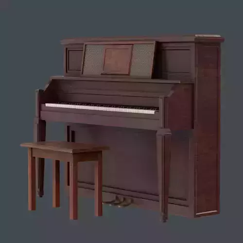 Wooden Piano With Traces of Time