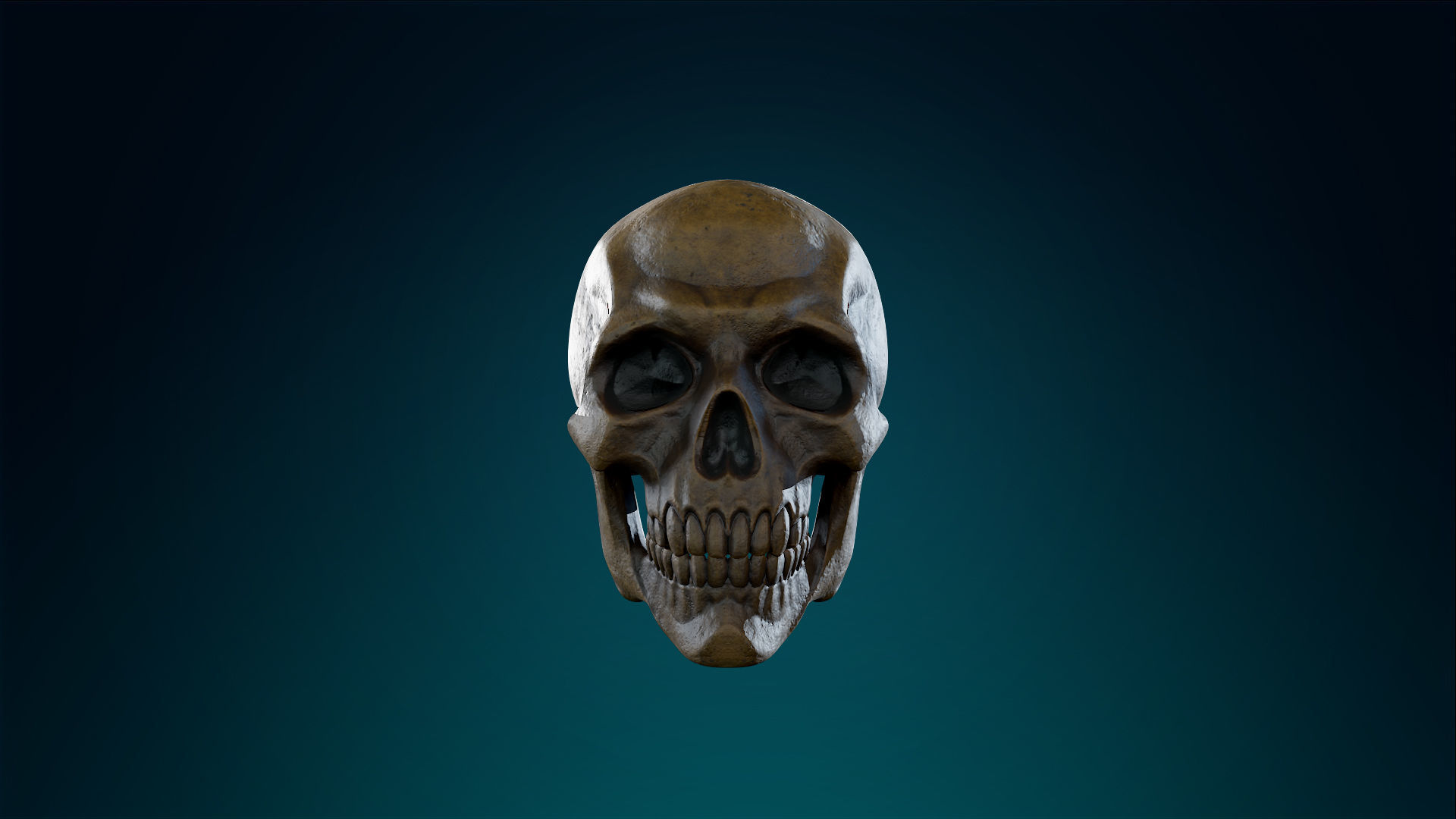Human Skeleton Skull - Ancient - Lowpoly - Game Ready Low-poly 3D model_3