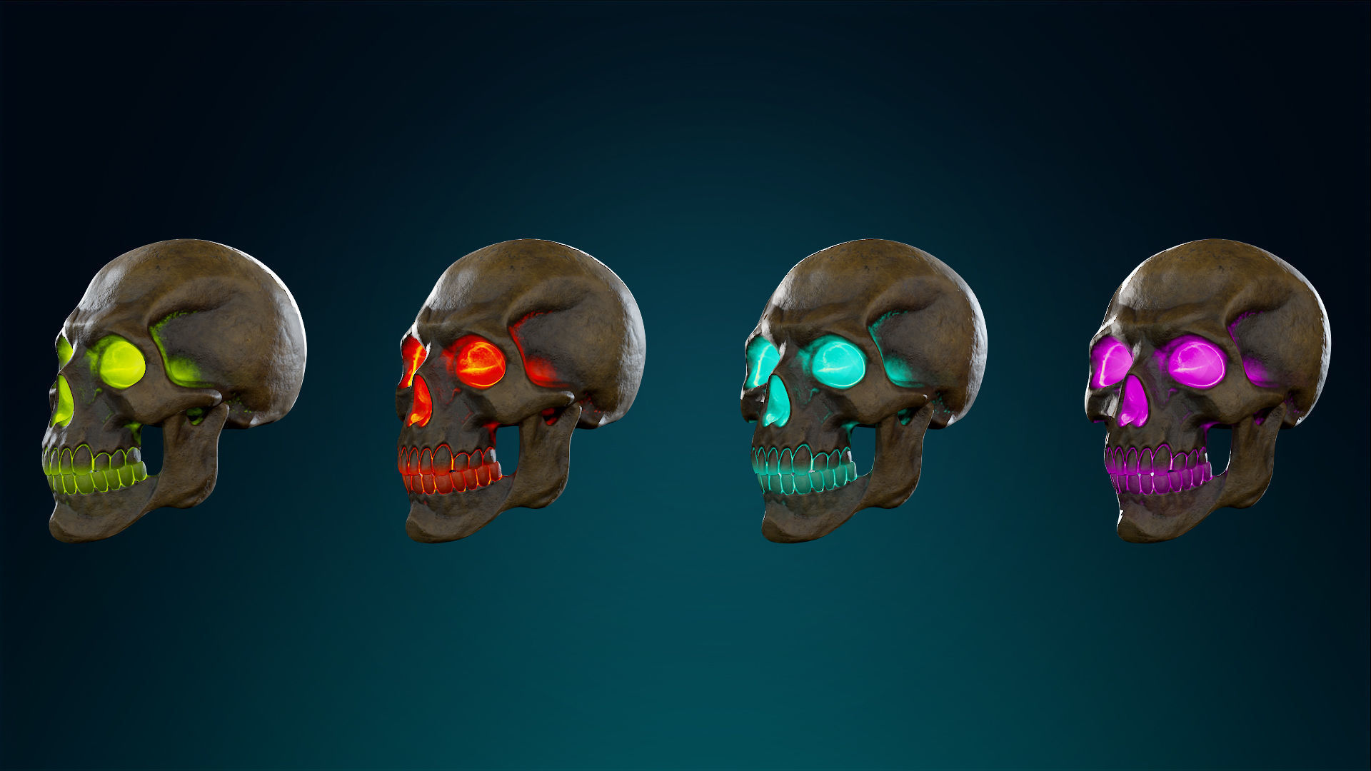 Human Skeleton Skull - Ancient - Lowpoly - Game Ready Low-poly 3D model_26