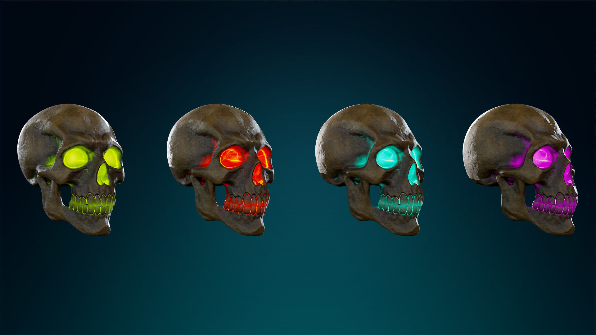 Human Skeleton Skull - Ancient - Lowpoly - Game Ready Low-poly 3D model_20