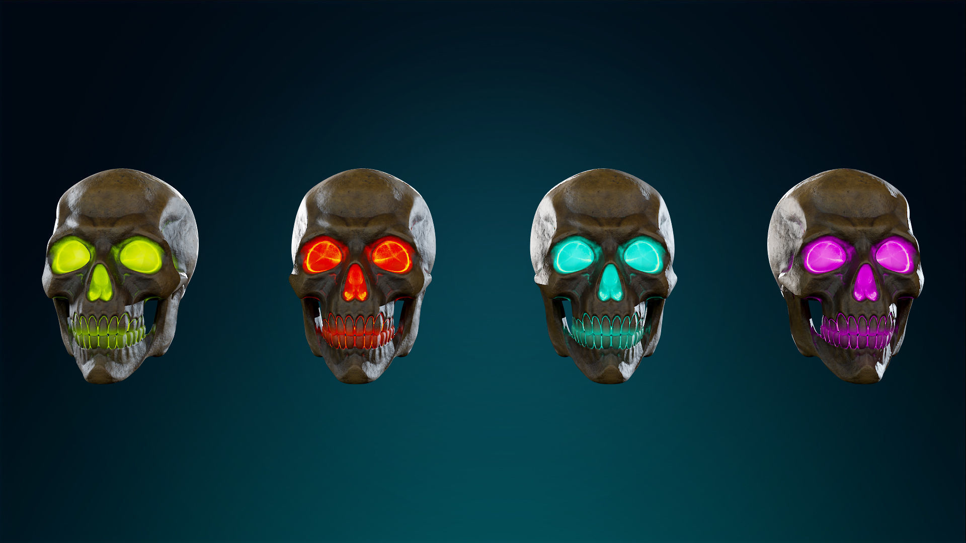 Human Skeleton Skull - Ancient - Lowpoly - Game Ready Low-poly 3D model_19