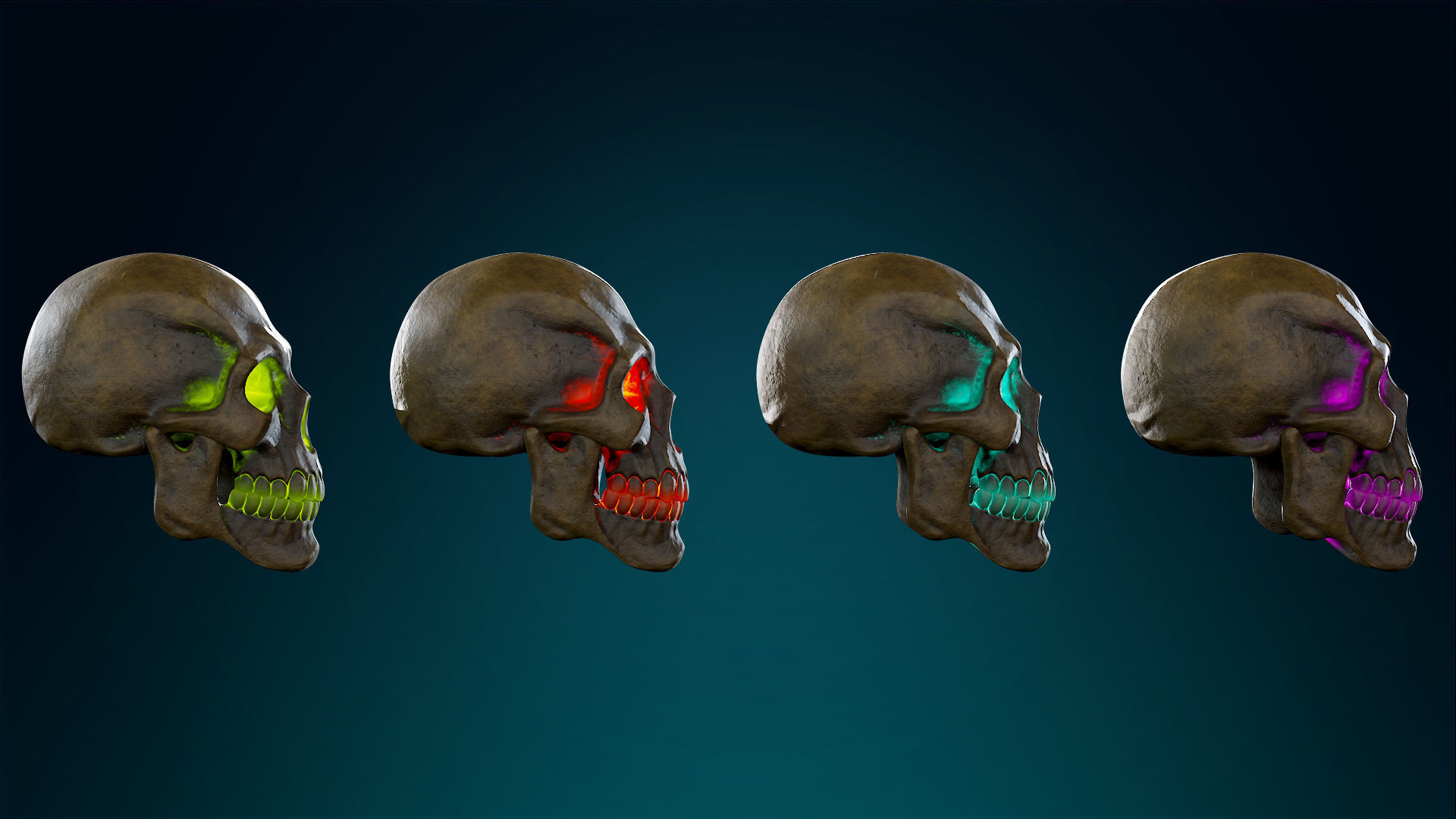 Human Skeleton Skull - Ancient - Lowpoly - Game Ready Low-poly 3D model_21