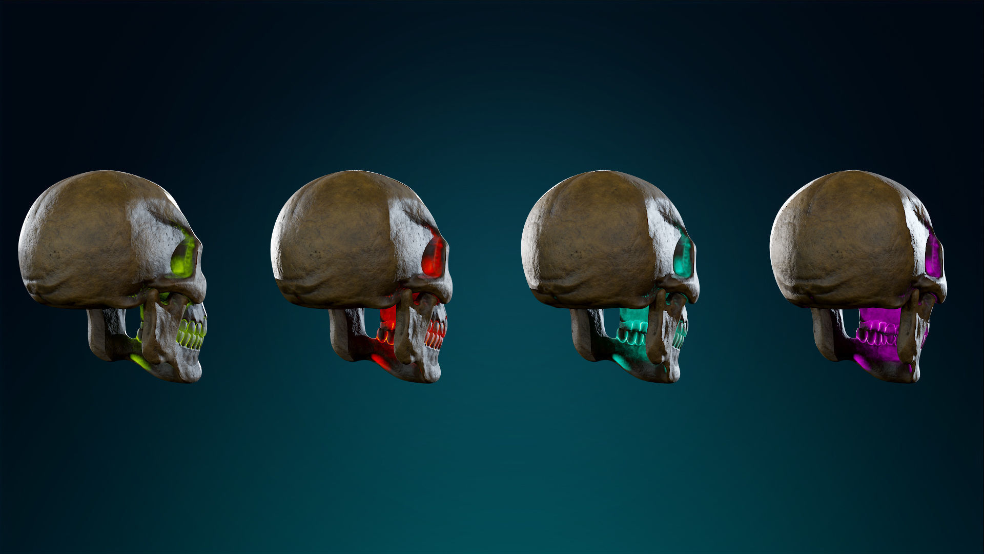 Human Skeleton Skull - Ancient - Lowpoly - Game Ready Low-poly 3D model_22