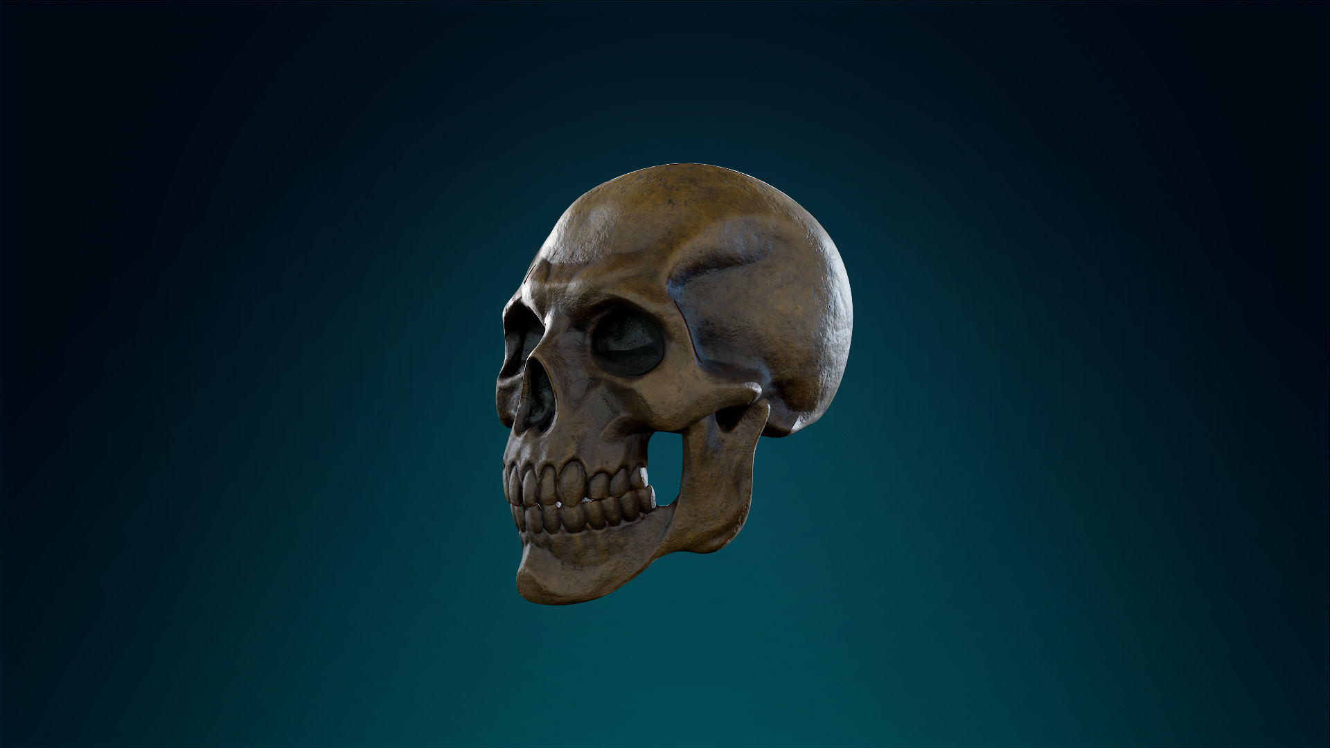 Human Skeleton Skull - Ancient - Lowpoly - Game Ready Low-poly 3D model_17