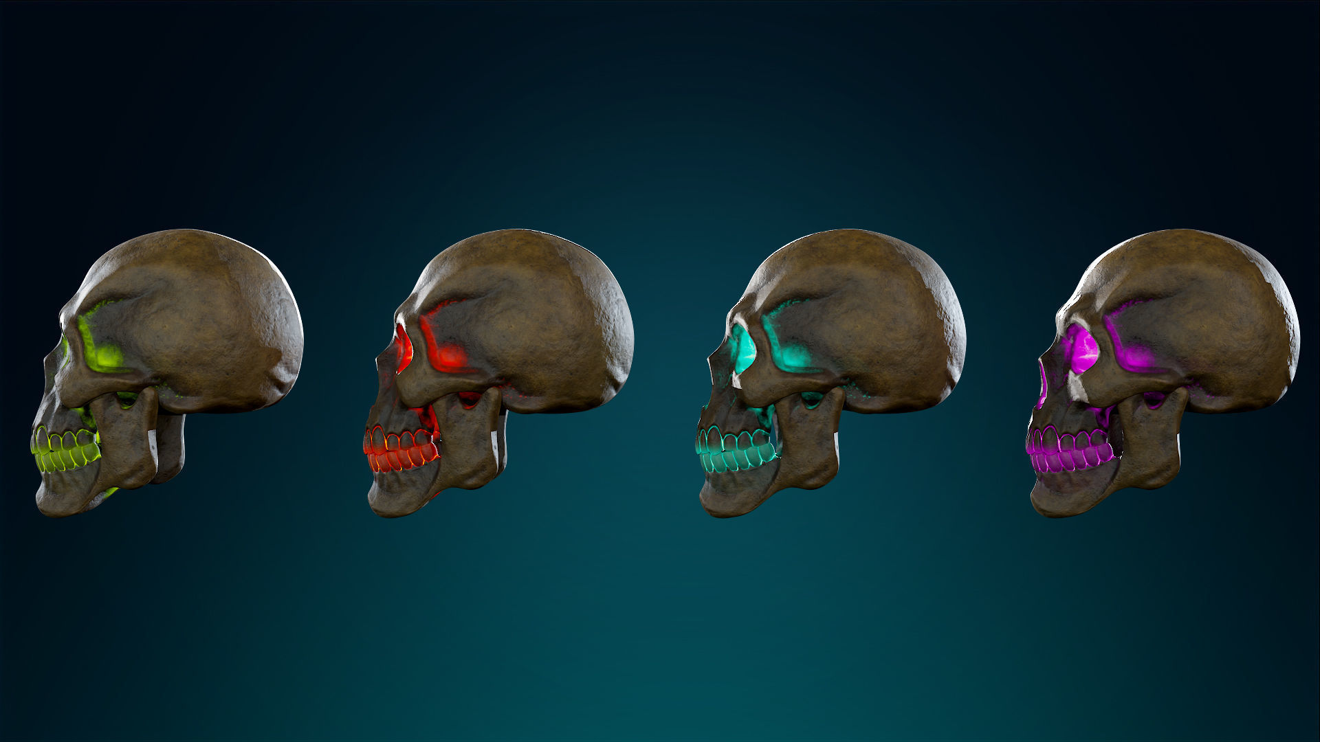 Human Skeleton Skull - Ancient - Lowpoly - Game Ready Low-poly 3D model_25