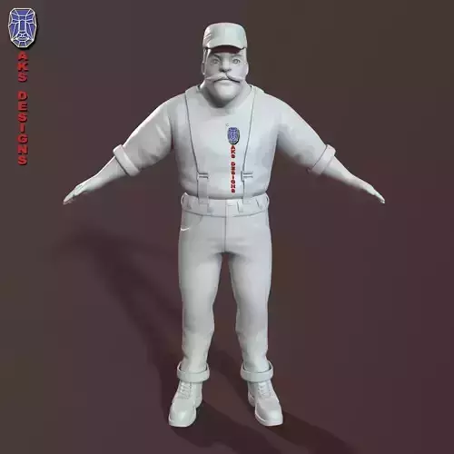 Cartoon old men v3 base mesh Free 3D model