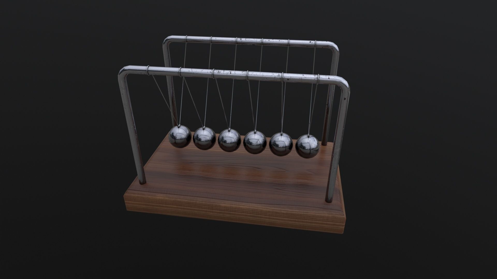 Newtons Cradle 3D Model Low-poly 3D model_6