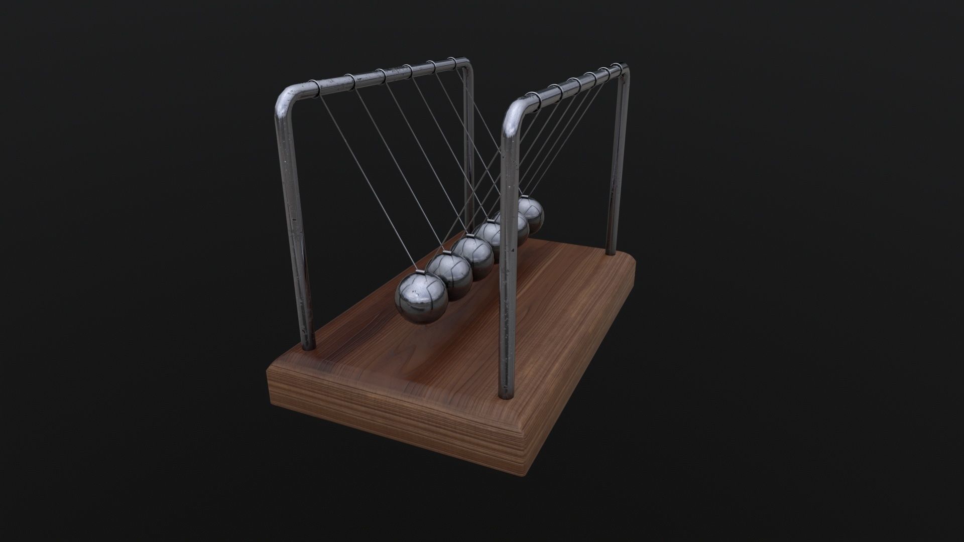 Newtons Cradle 3D Model Low-poly 3D model_4