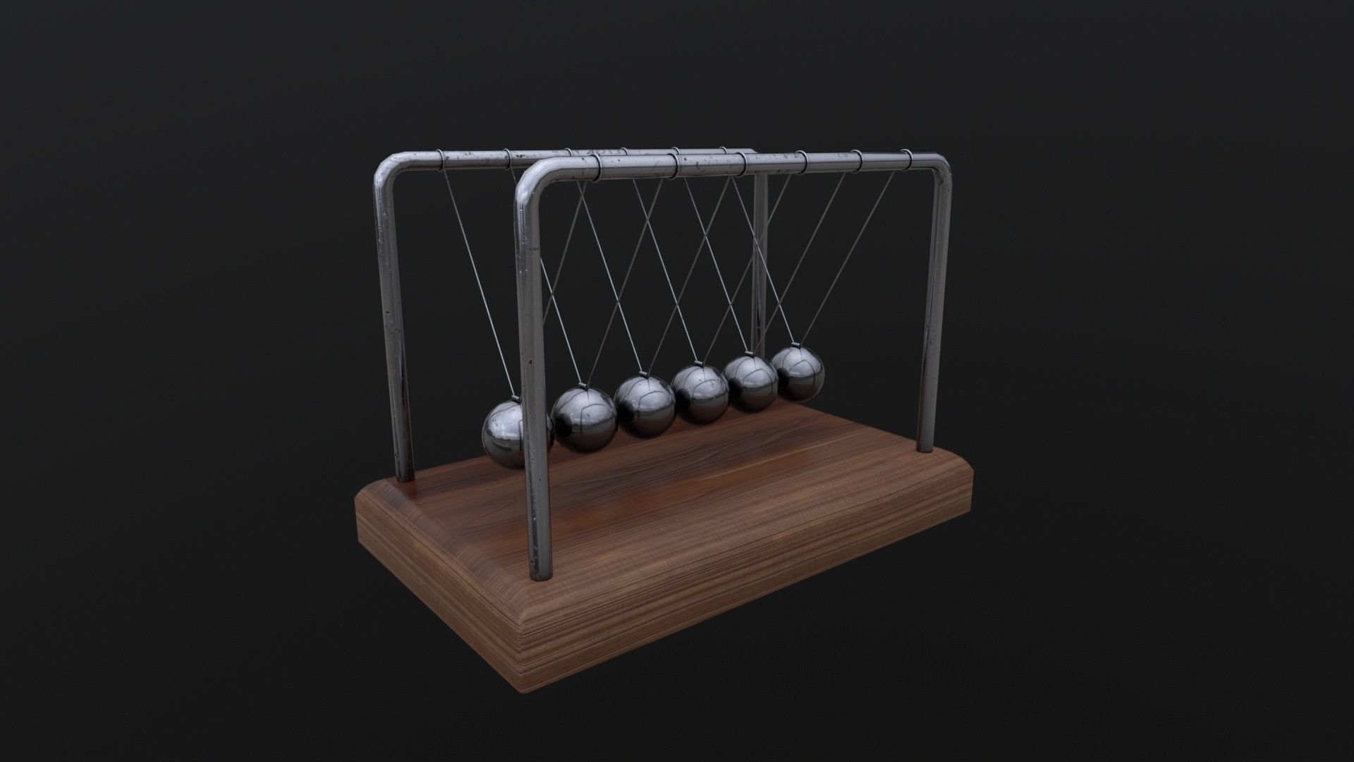 Newtons Cradle 3D Model Low-poly 3D model_3