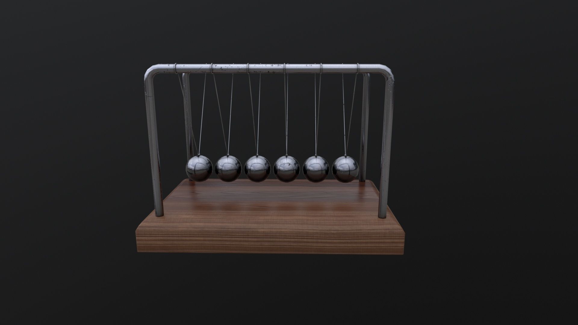 Newtons Cradle 3D Model Low-poly 3D model_2