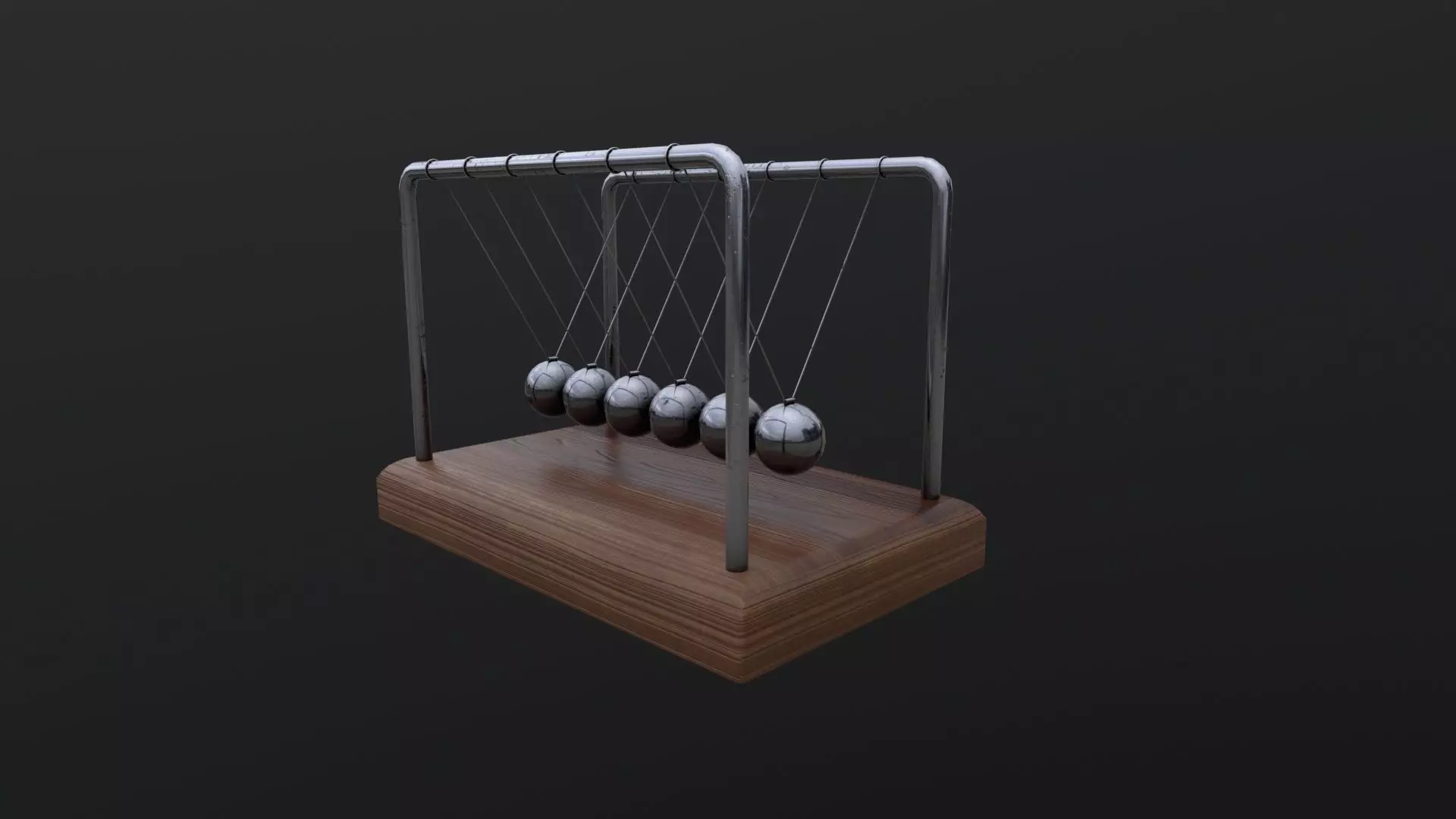 Newtons Cradle 3D Model Low-poly 3D model_0