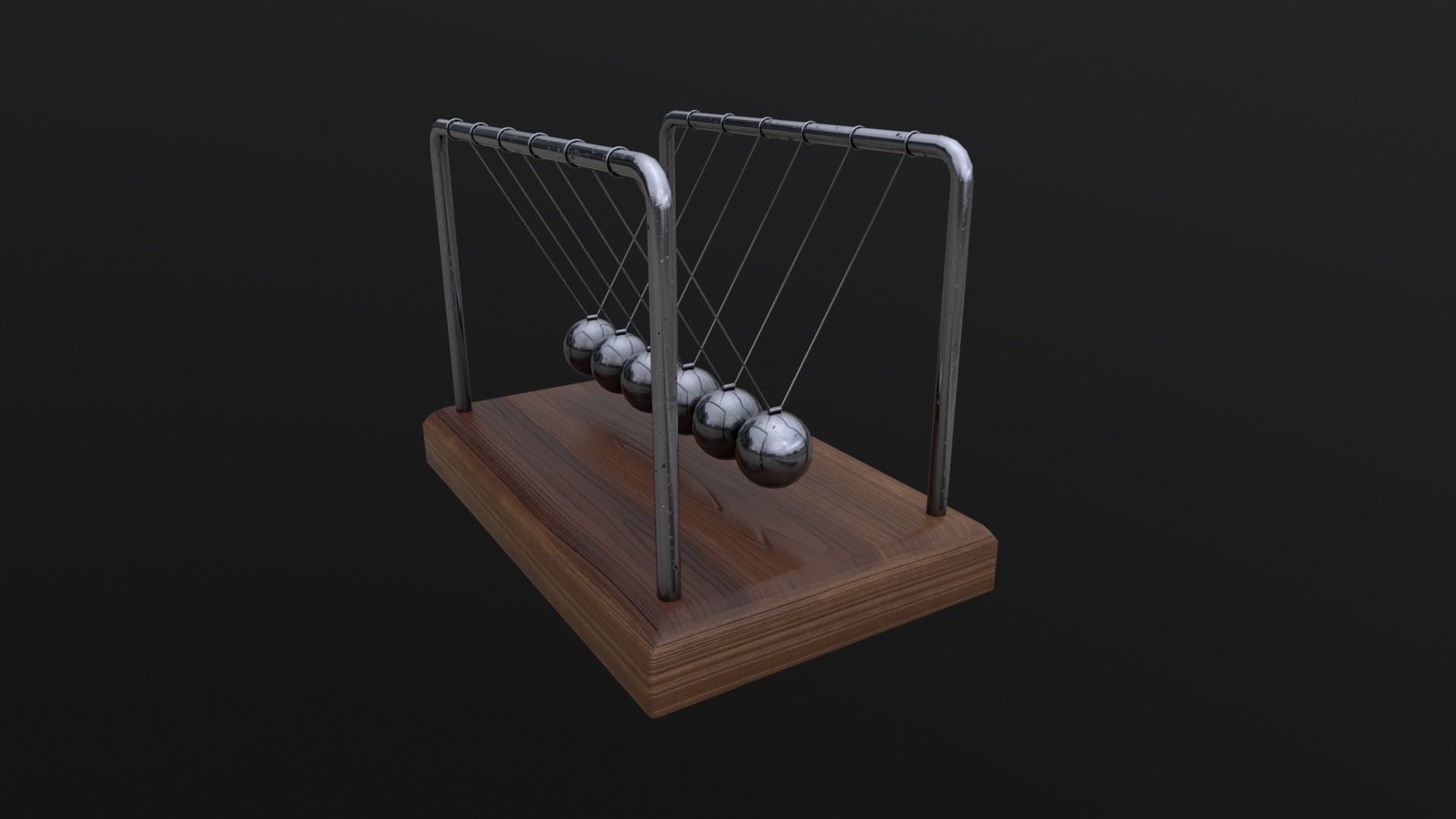 Newtons Cradle 3D Model Low-poly 3D model_5
