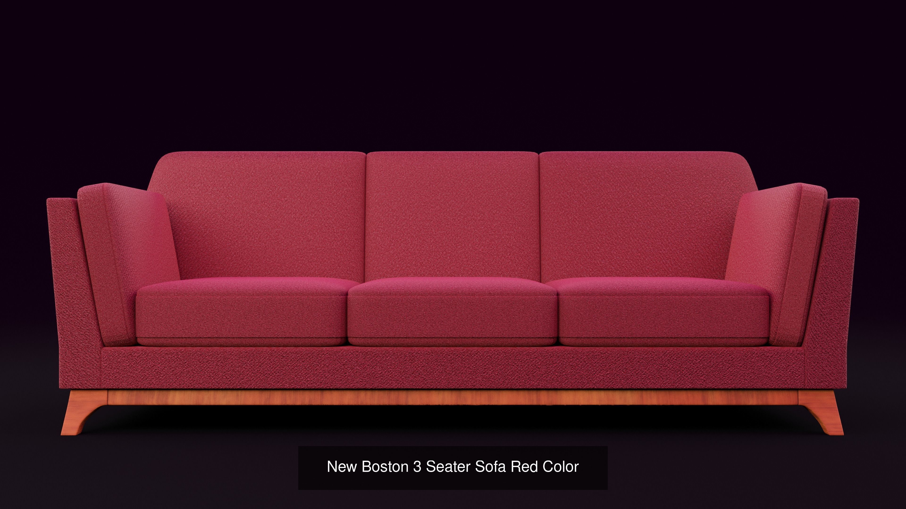 New 3D Boston 3 Seater Sofas Set 5 Models 3D Model Collection_2
