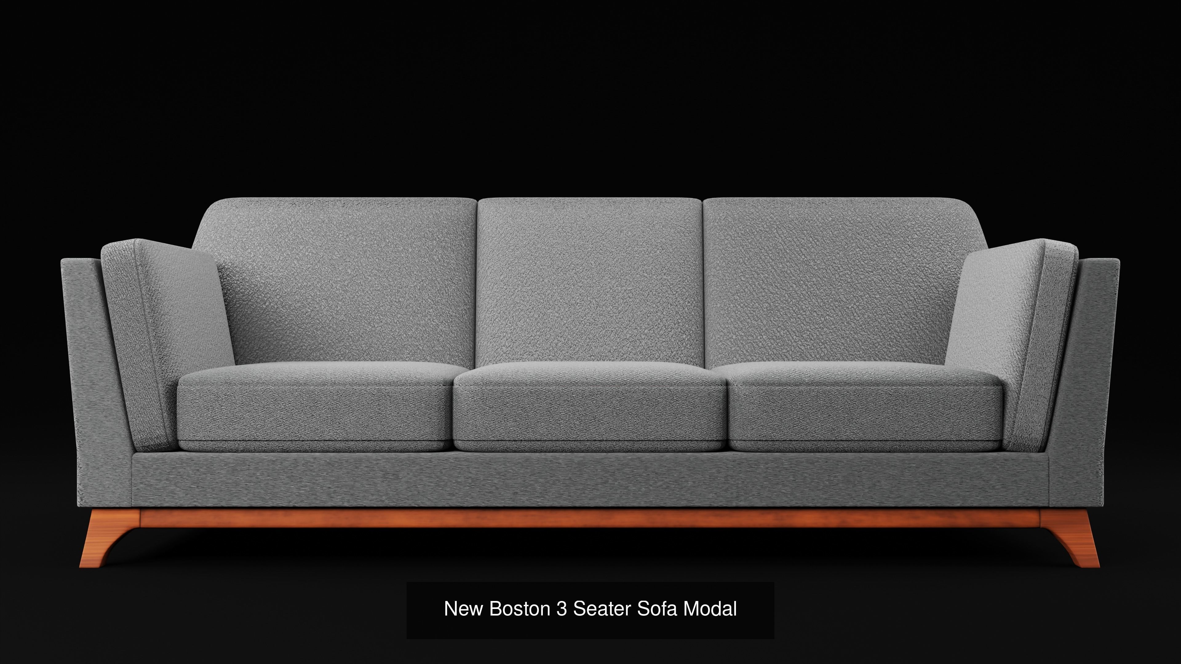 New 3D Boston 3 Seater Sofas Set 5 Models 3D Model Collection_1