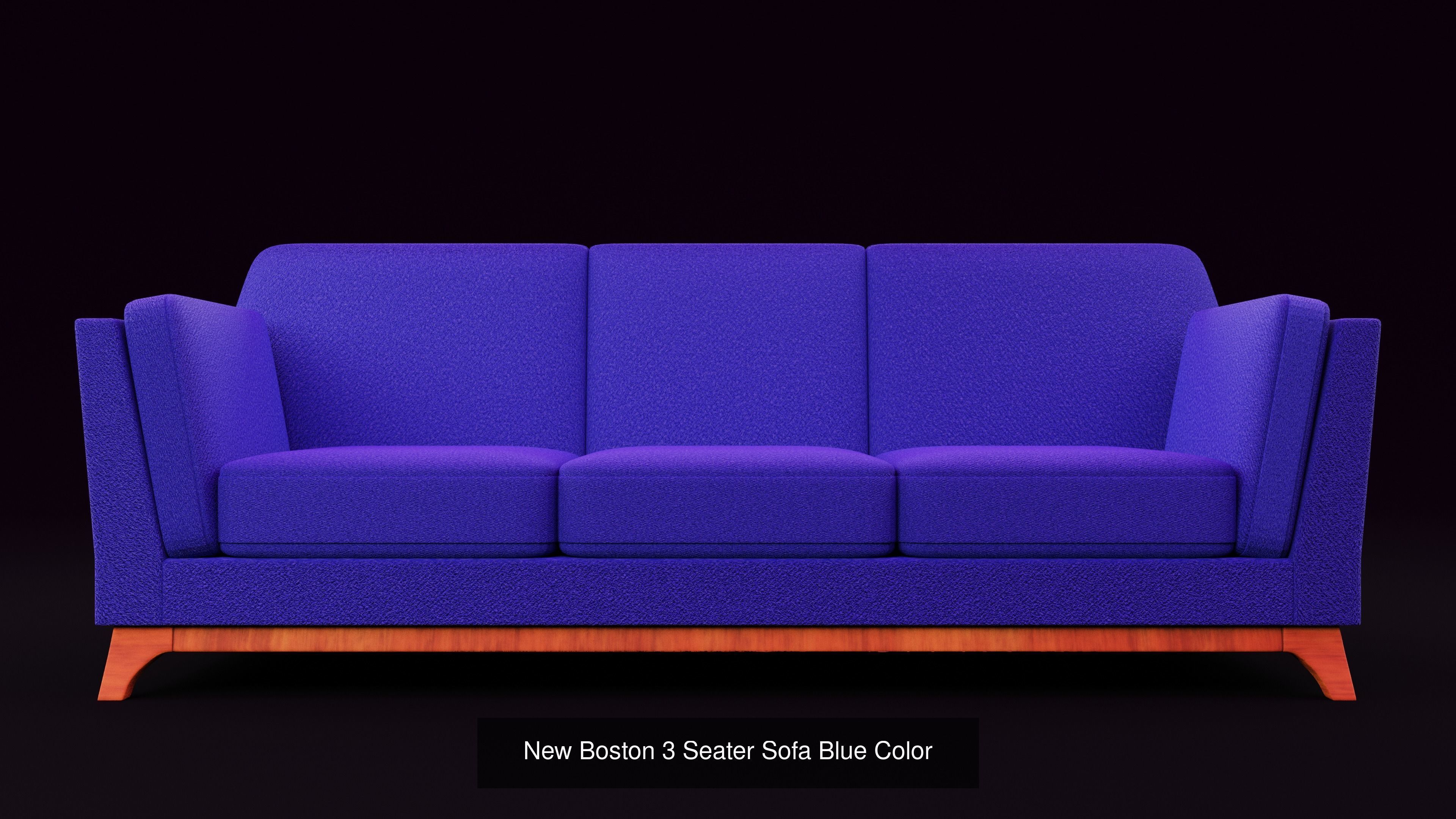 New 3D Boston 3 Seater Sofas Set 5 Models 3D Model Collection_3