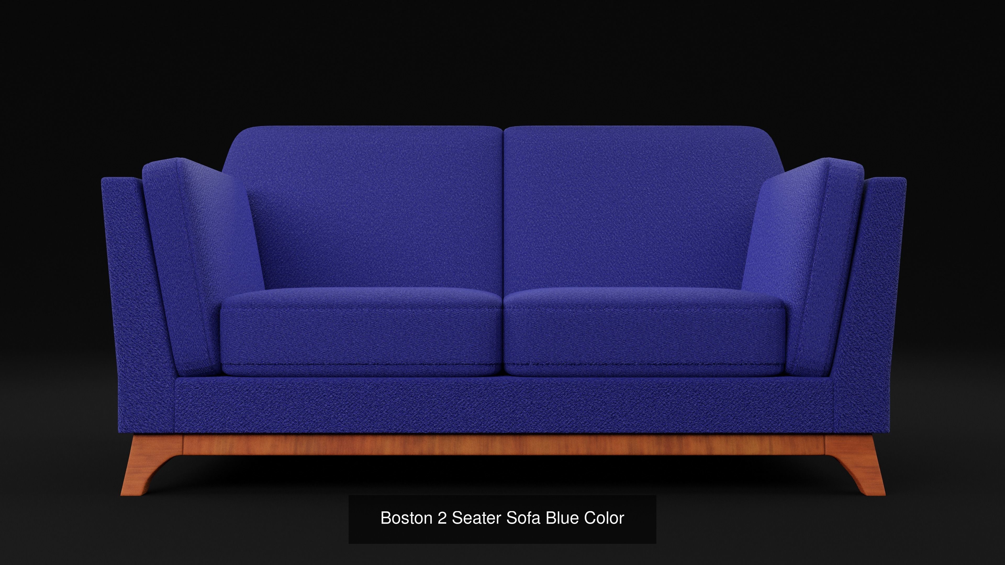 New 3D Boston 2 Seater Sofas Set 5 Models 3D Model Collection_3