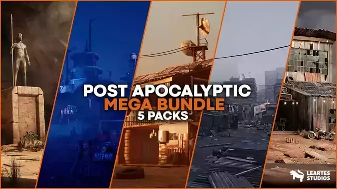 Post Apocalyptic MegaBundle Low-poly 3D model