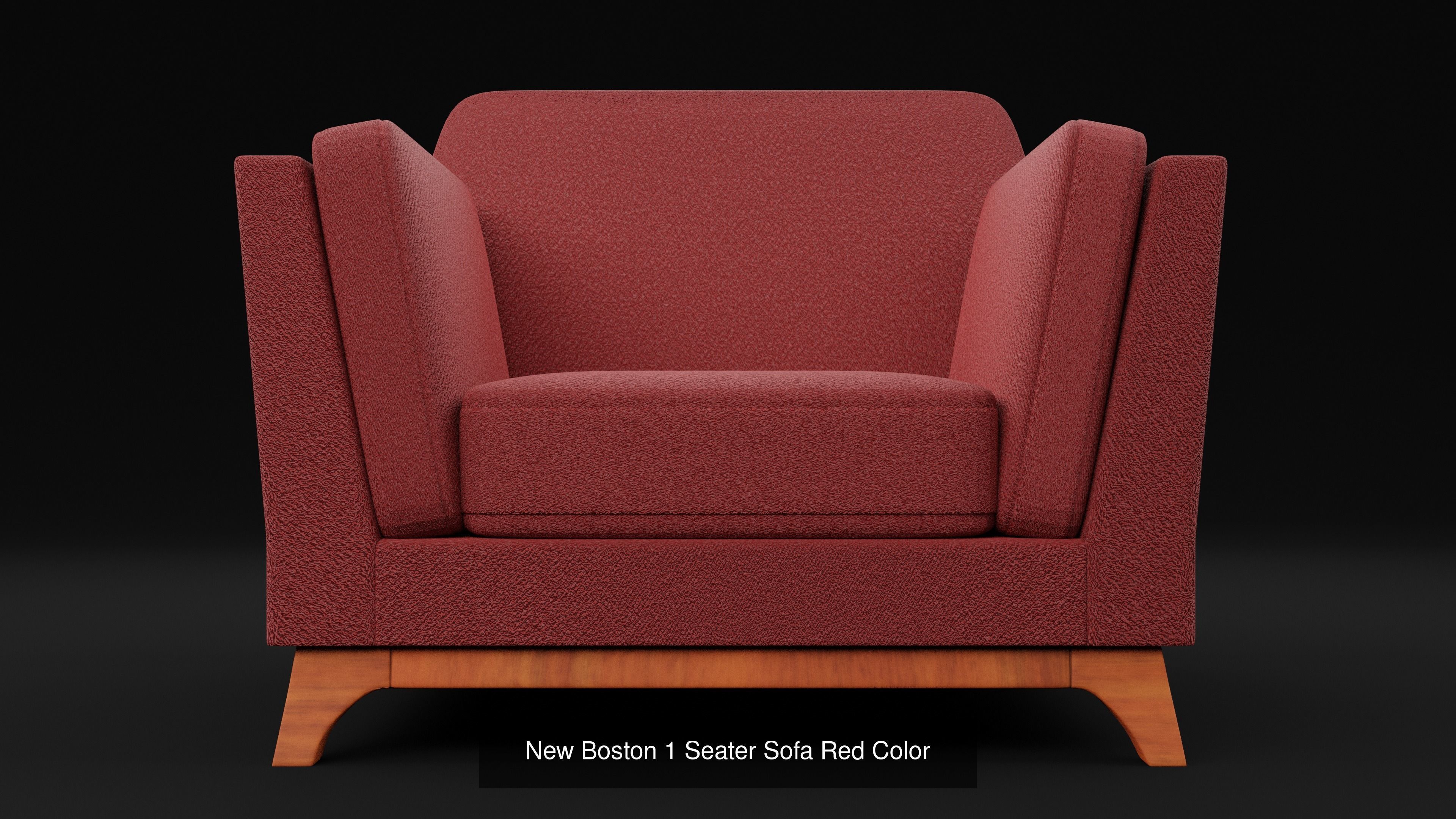 New 3D Boston 1 Seater Sofa 5 Models 3D Model Collection_2