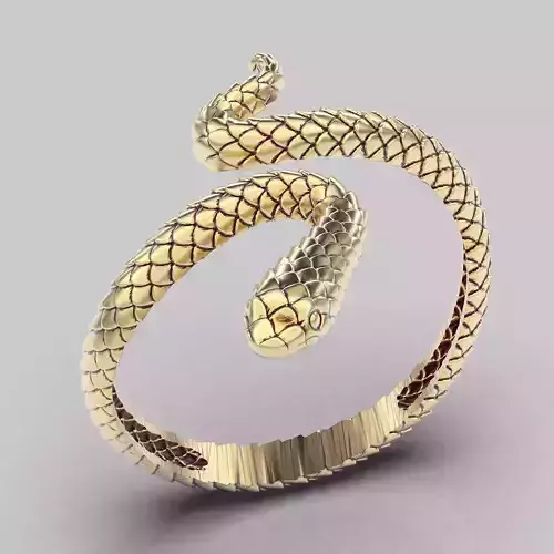 Snake ring silver gold jewelry printable 3D model