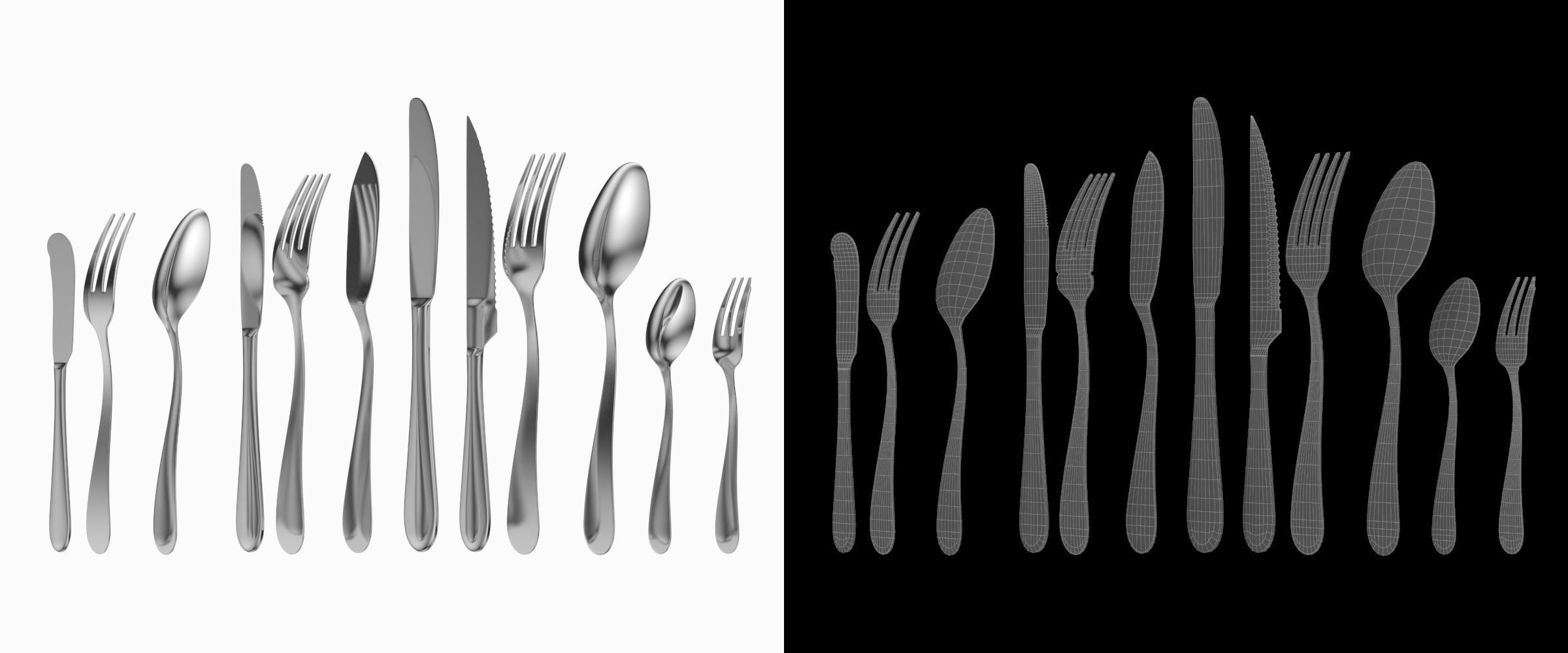 Generic Cutlery 12 Pieces COLLECTION 3D model_5