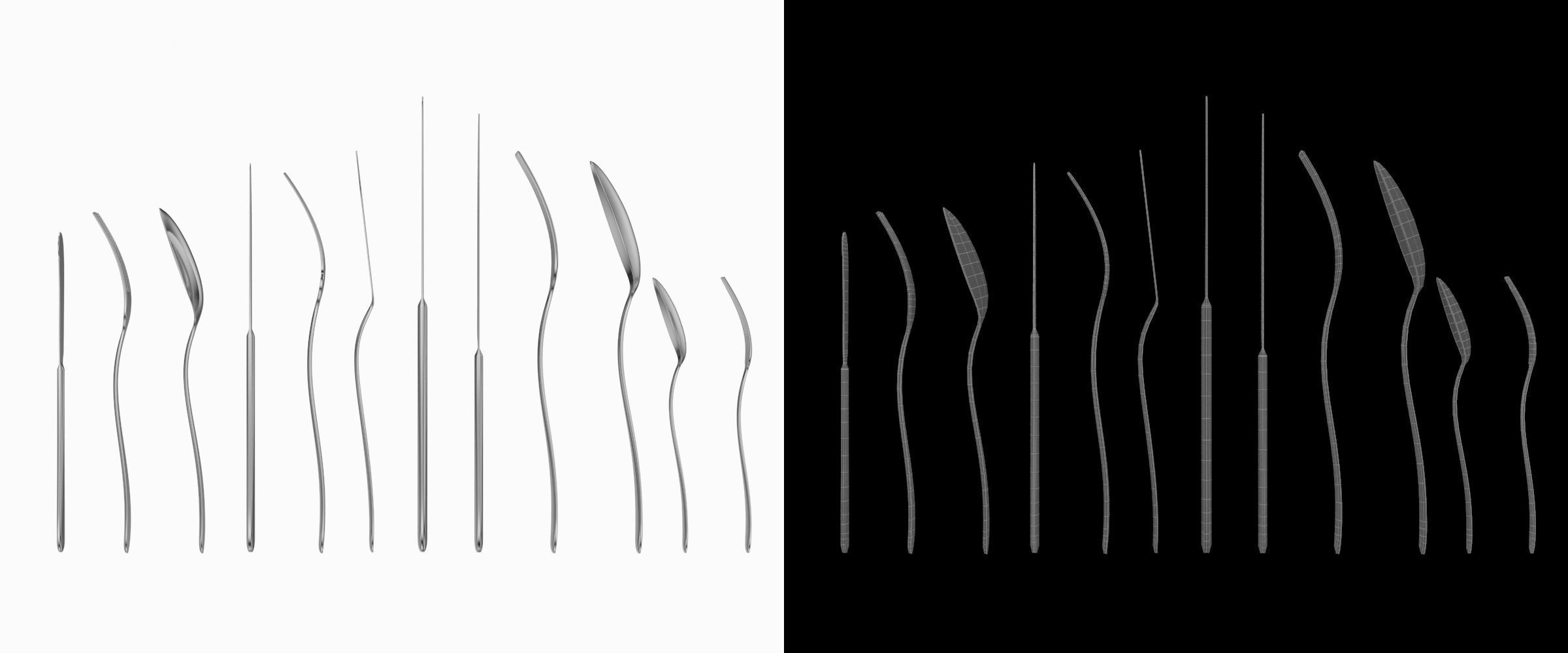 Generic Cutlery 12 Pieces COLLECTION 3D model_8