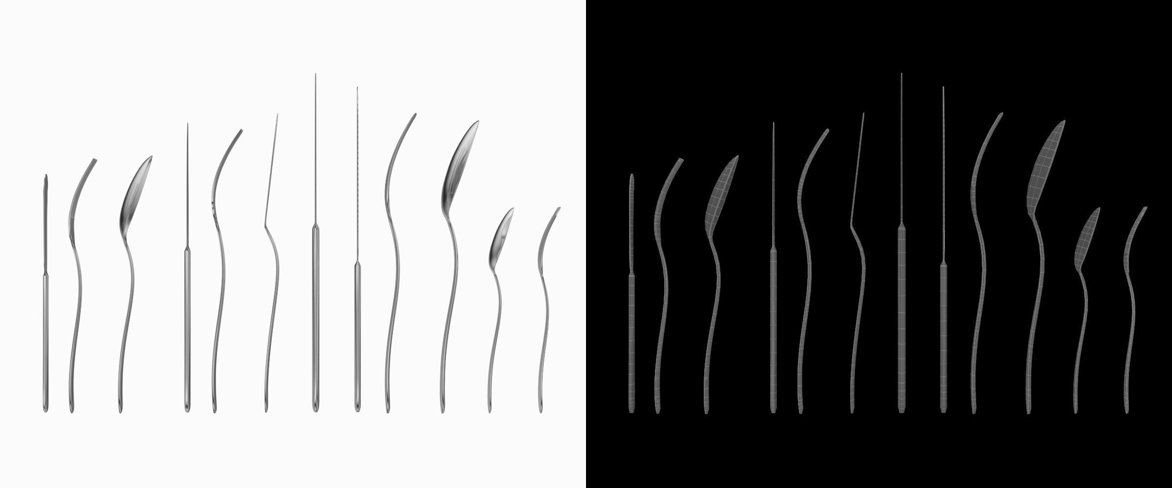 Generic Cutlery 12 Pieces COLLECTION 3D model_4