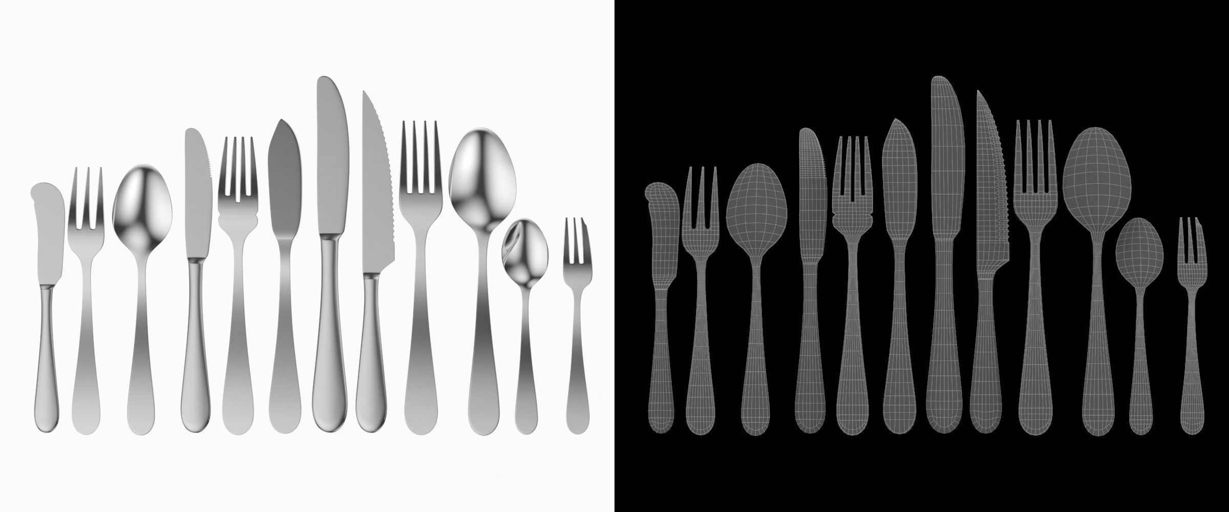 Generic Cutlery 12 Pieces COLLECTION 3D model_6