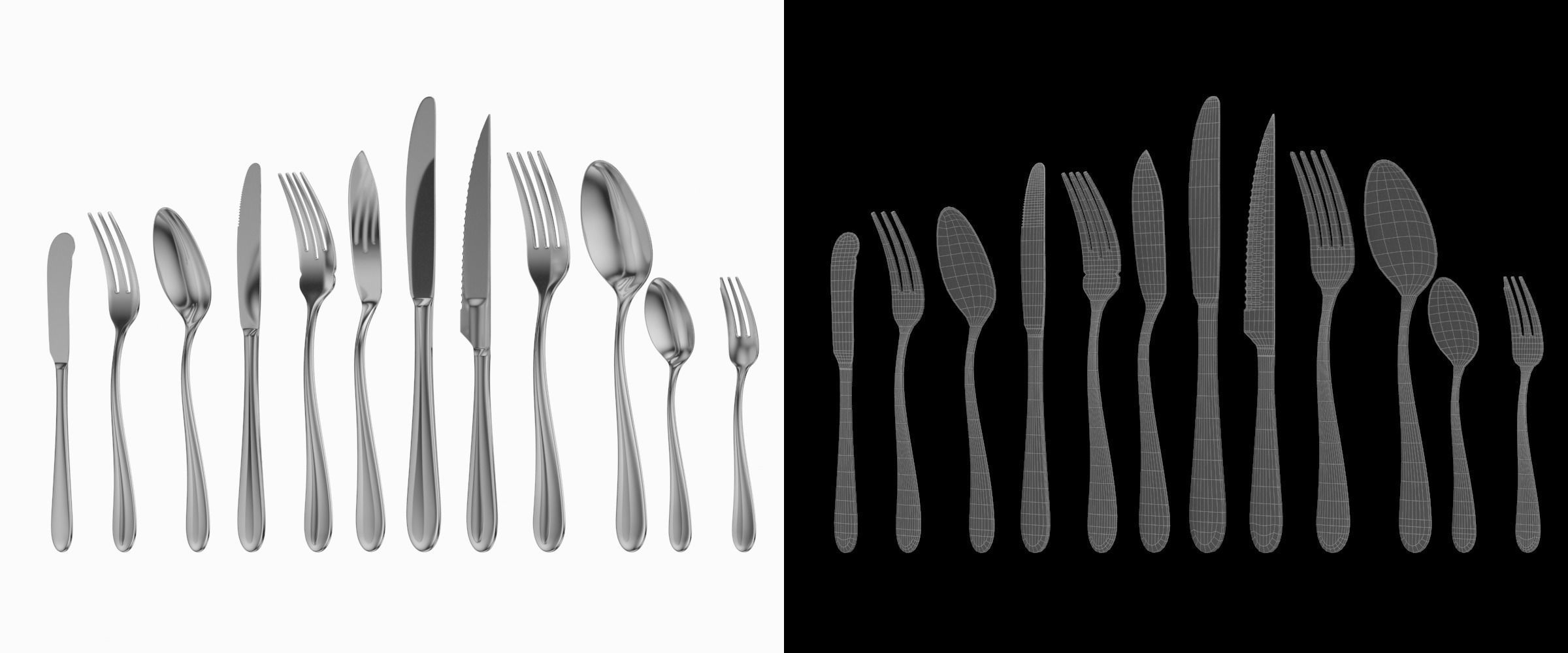 Generic Cutlery 12 Pieces COLLECTION 3D model_9