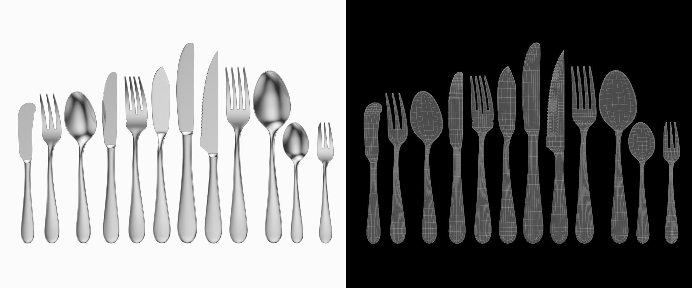 Generic Cutlery 12 Pieces COLLECTION 3D model_10