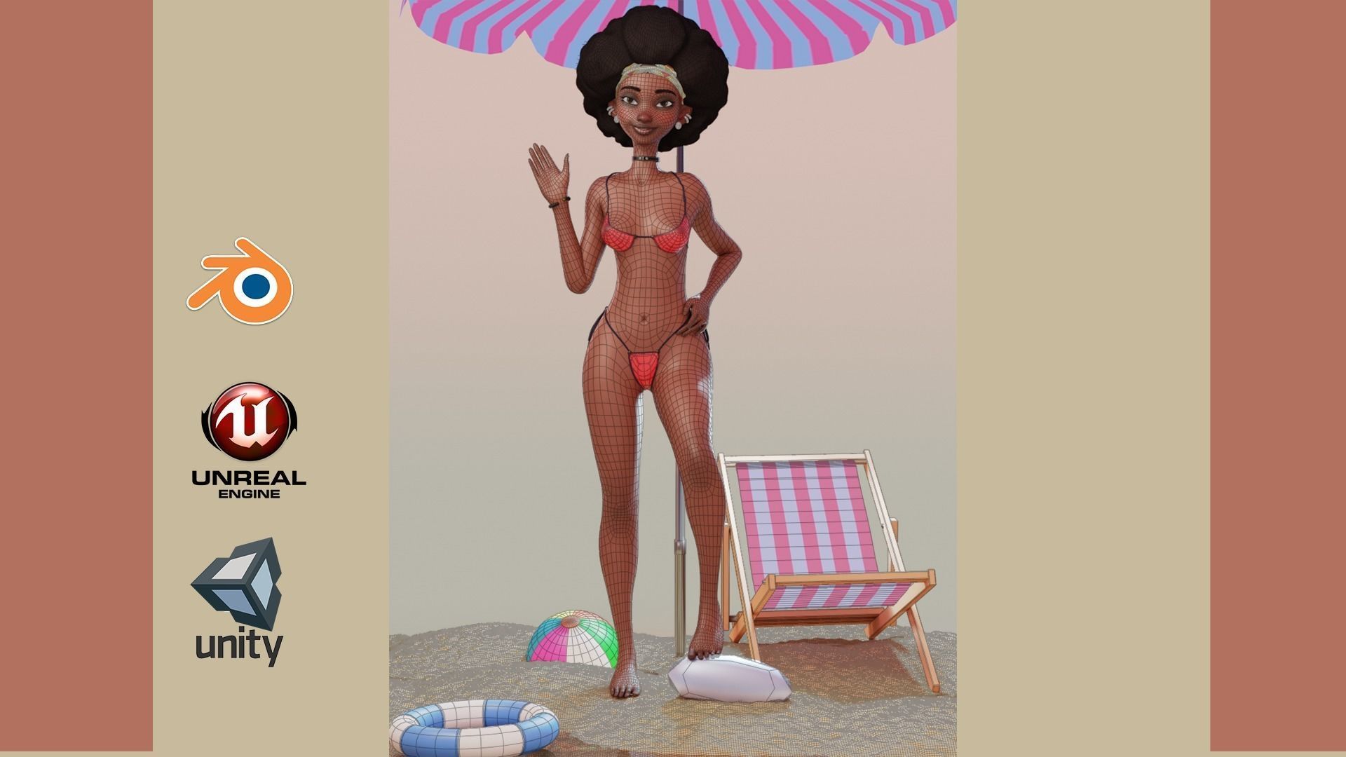 Franchesca Blender Version 3D model_6