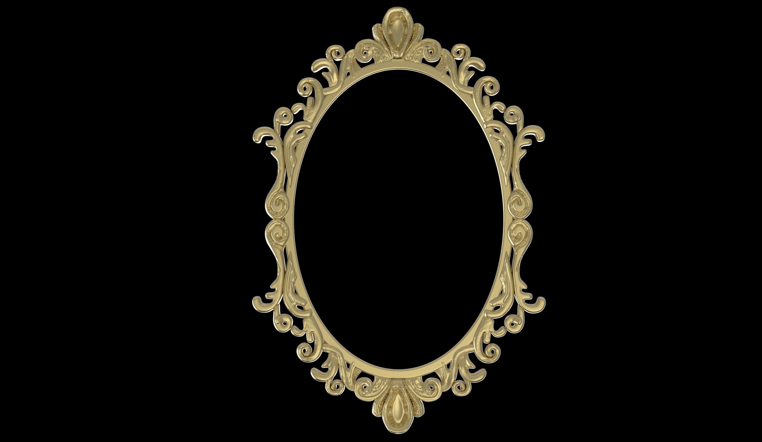 Hand Carved Wood Frame 3D print model_1