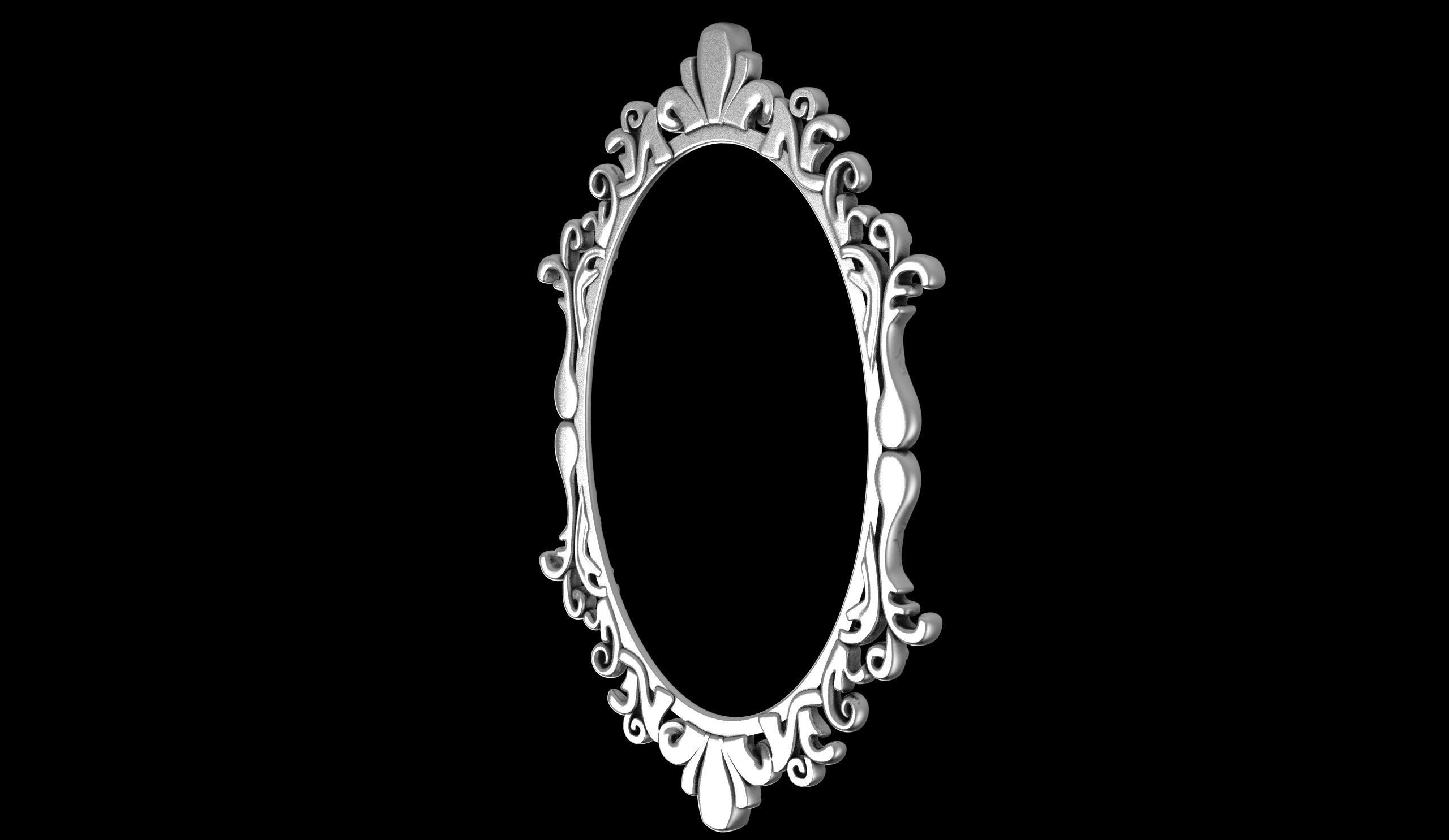 Hand Carved Wood Frame 3D print model_10