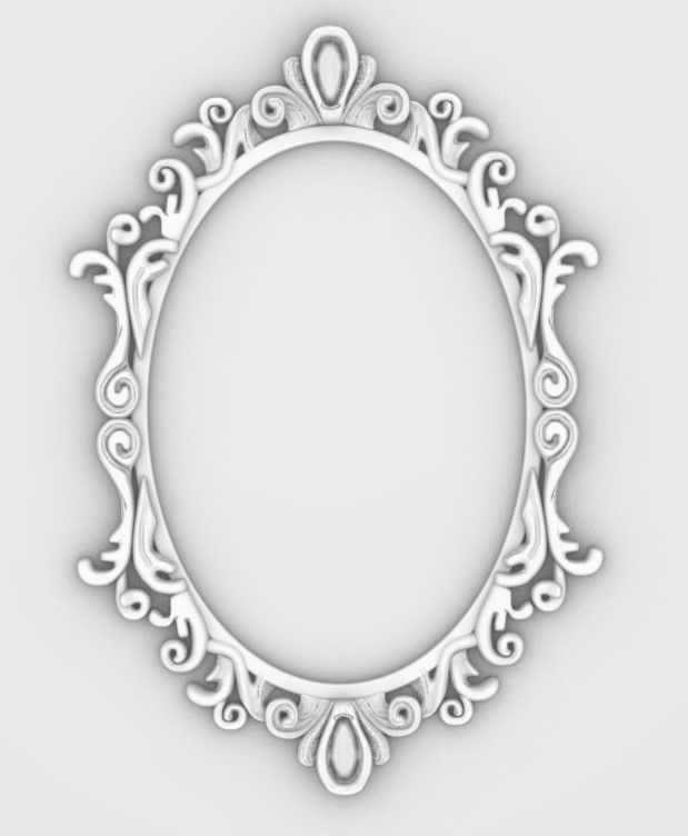 Hand Carved Wood Frame 3D print model_5