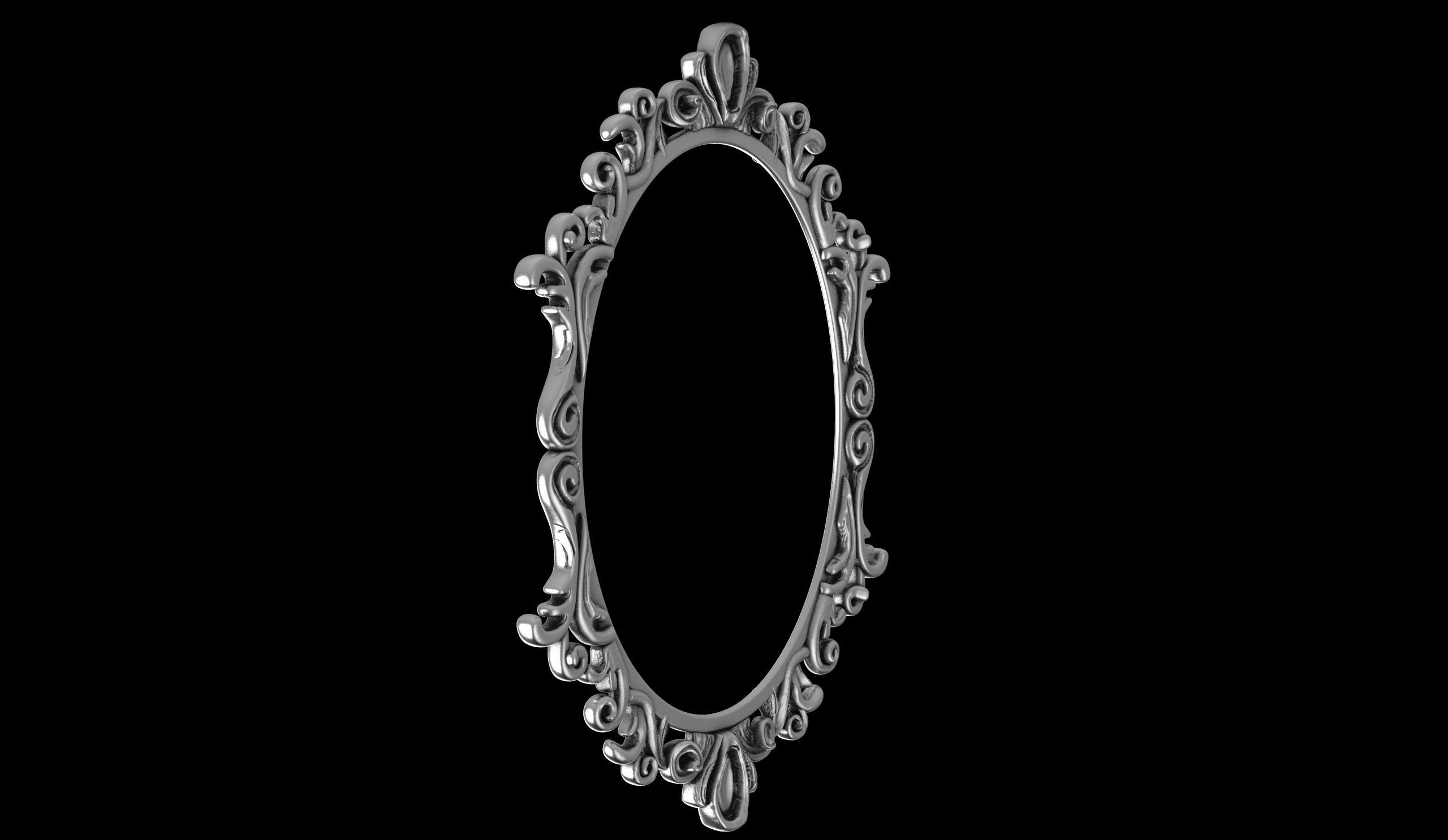 Hand Carved Wood Frame 3D print model_9